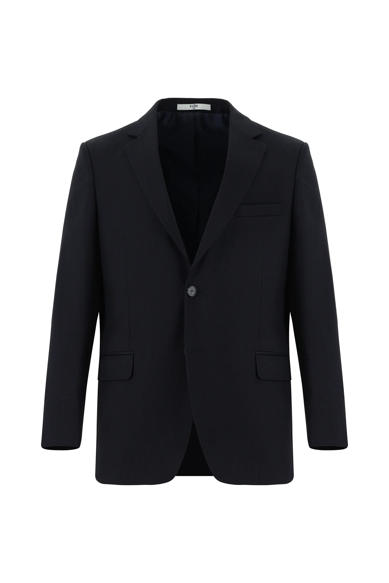 Siyah Lacivert 4 Drop Relaxed Fit Rahat Kesim Desenli Takım Elbise - Image 2