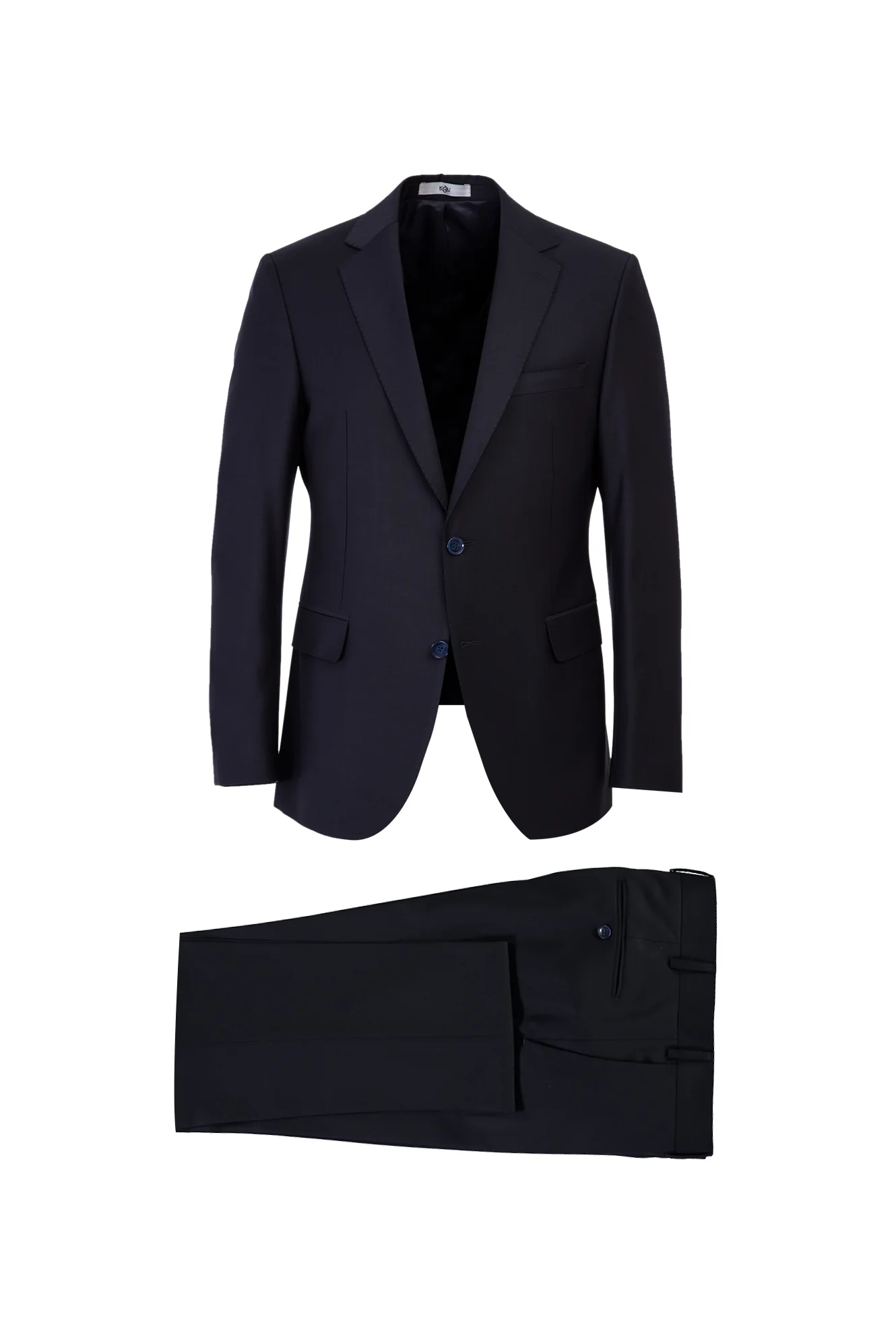 Siyah Lacivert 4 Drop Relaxed Fit Rahat Kesim Yünlü Takım Elbise
