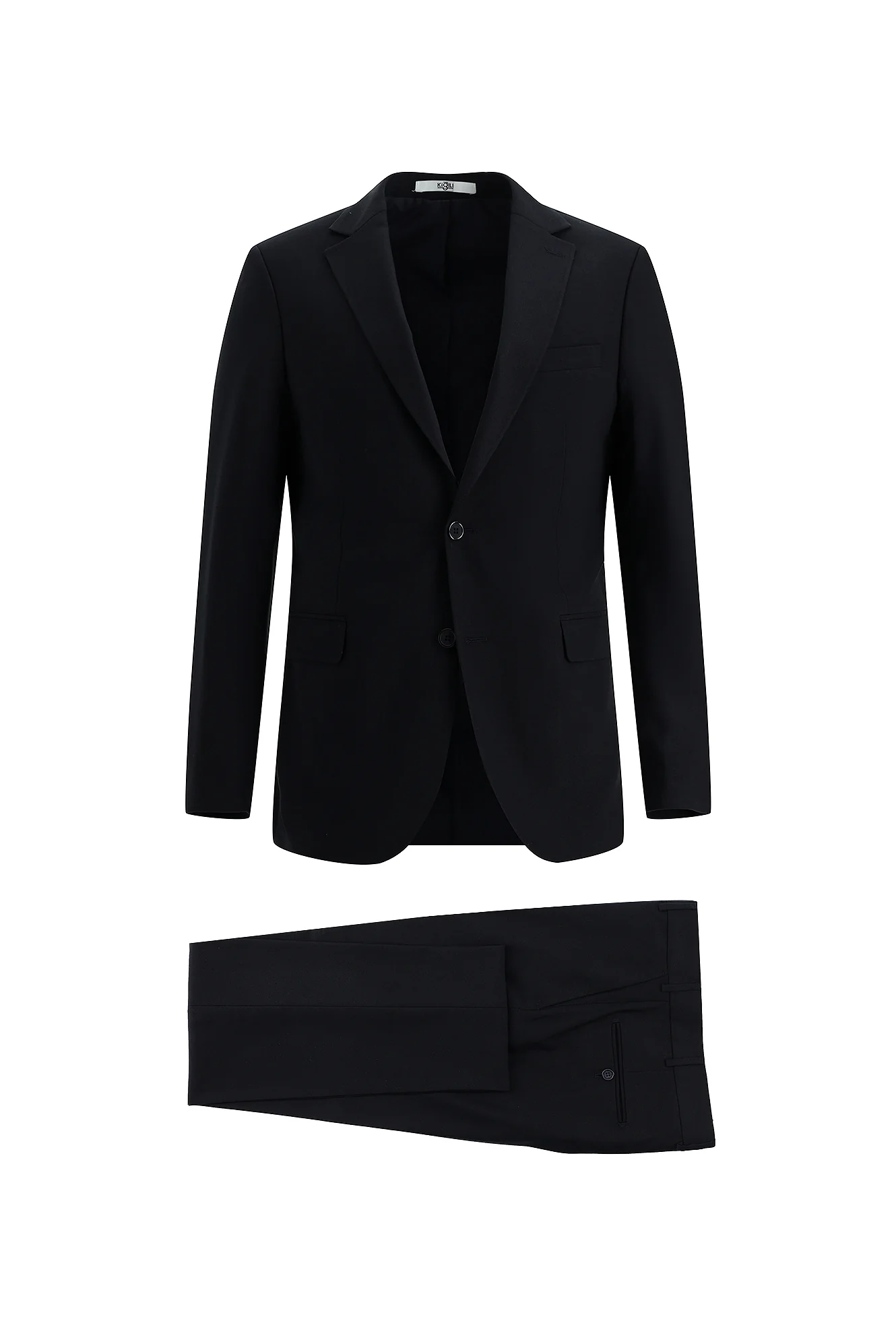 Siyah Lacivert 4 Drop Relaxed Fit Rahat Kesim Yünlü Takım Elbise