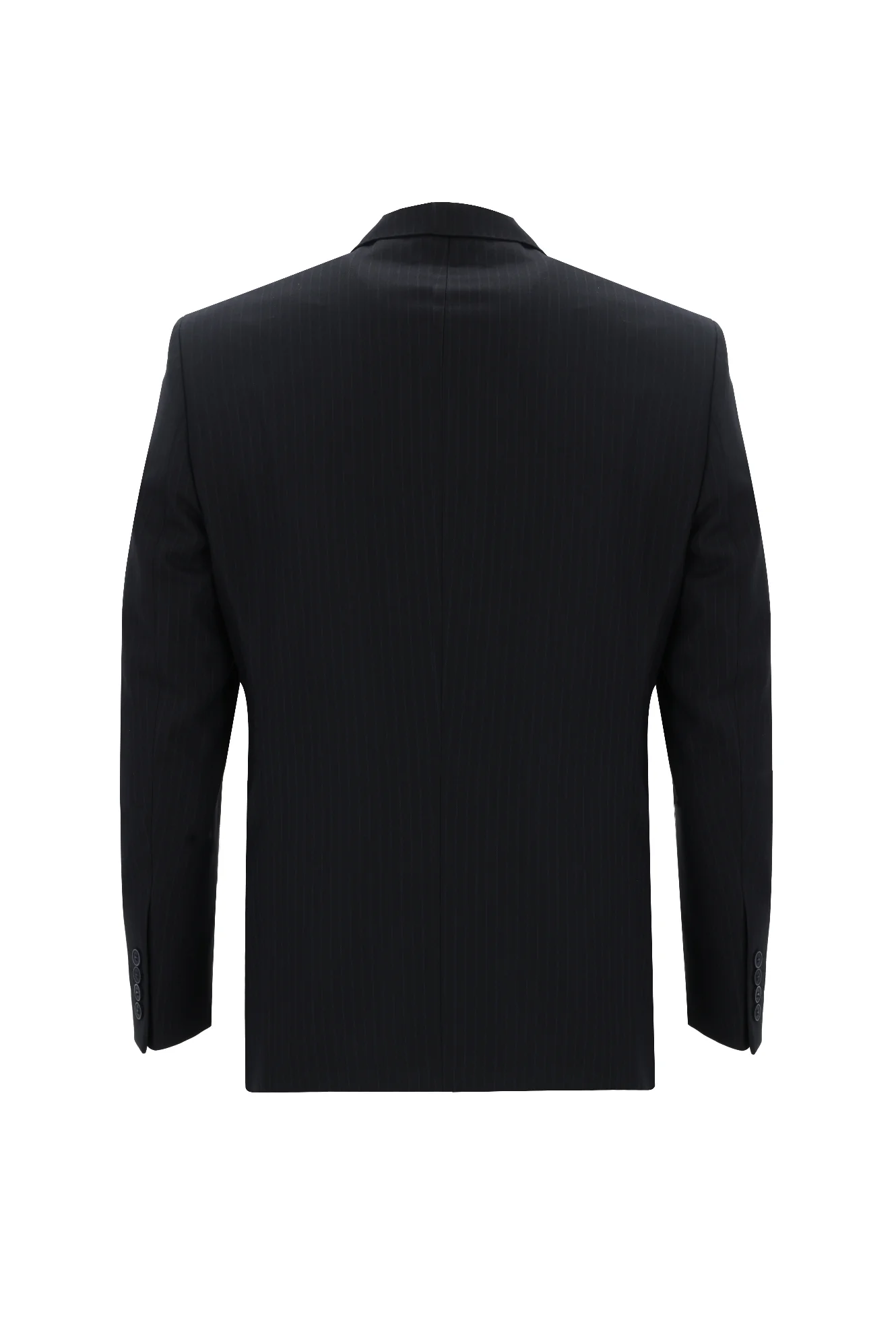 Siyah Lacivert 7 Drop Slim Fit Dar Kesim Çizgili Takım Elbise - Image 3