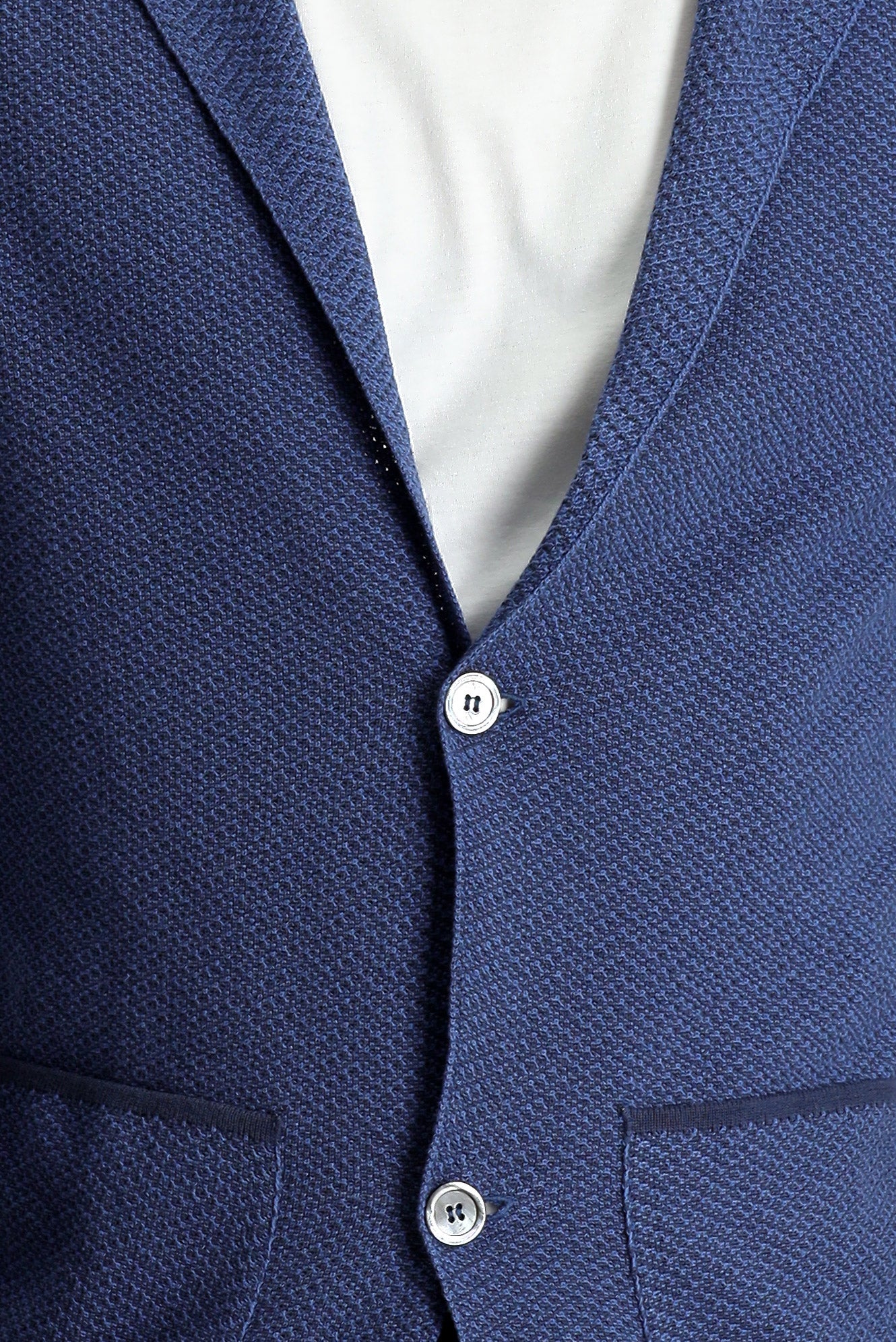 Siyah Lacivert 7 Drop Slim Fit Dar Kesim Desenli Pamuklu Hırka / Ceket - Image 4
