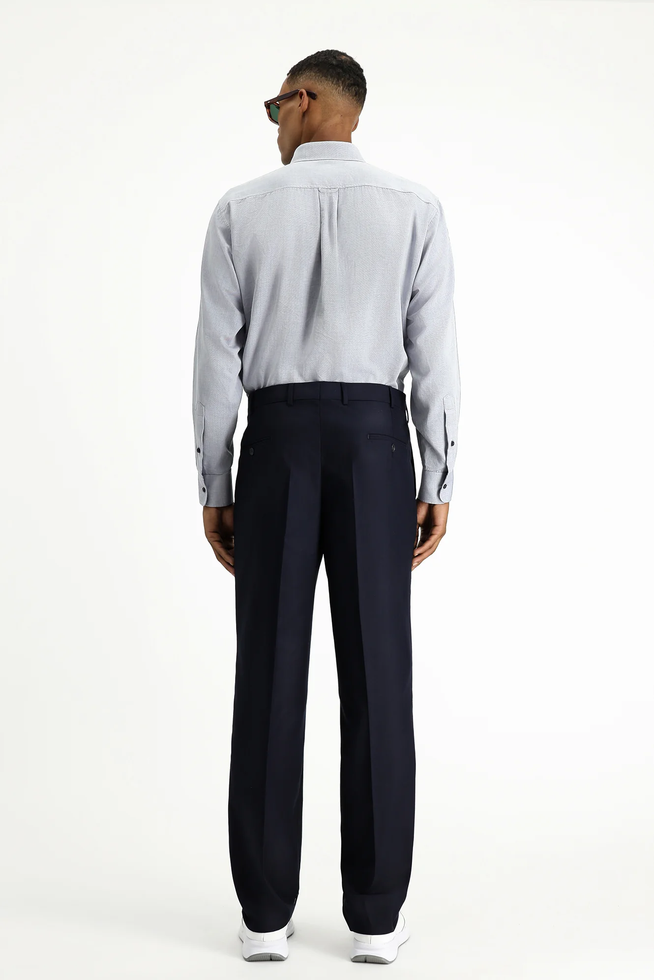 Siyah Lacivert 7 Drop Slim Fit Dar Kesim Klasik Kumaş Pantolon - Image 4