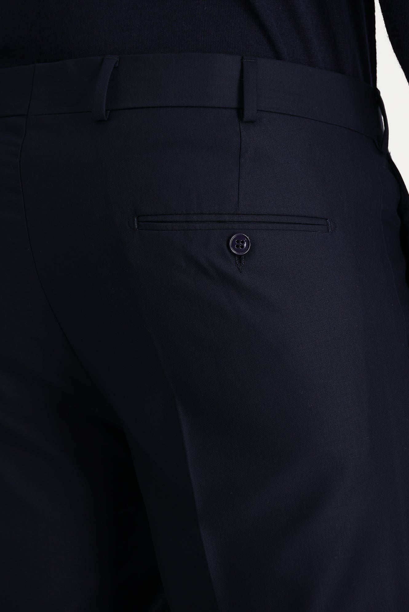 Siyah Lacivert 7 Drop Slim Fit Dar Kesim Klasik Kumaş Pantolon - Image 4