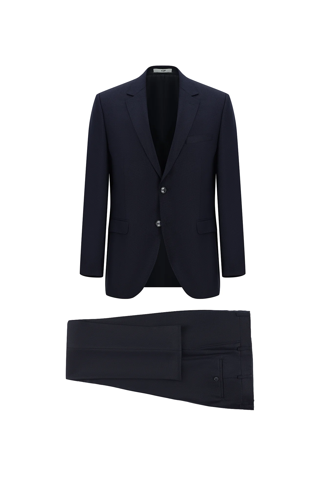 Siyah Lacivert 7 Drop Slim Fit Dar Kesim Kuşgözü Takım Elbise