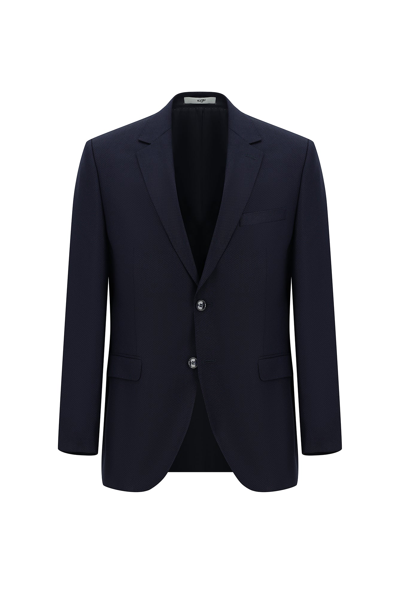 Siyah Lacivert 7 Drop Slim Fit Dar Kesim Kuşgözü Takım Elbise - Image 2