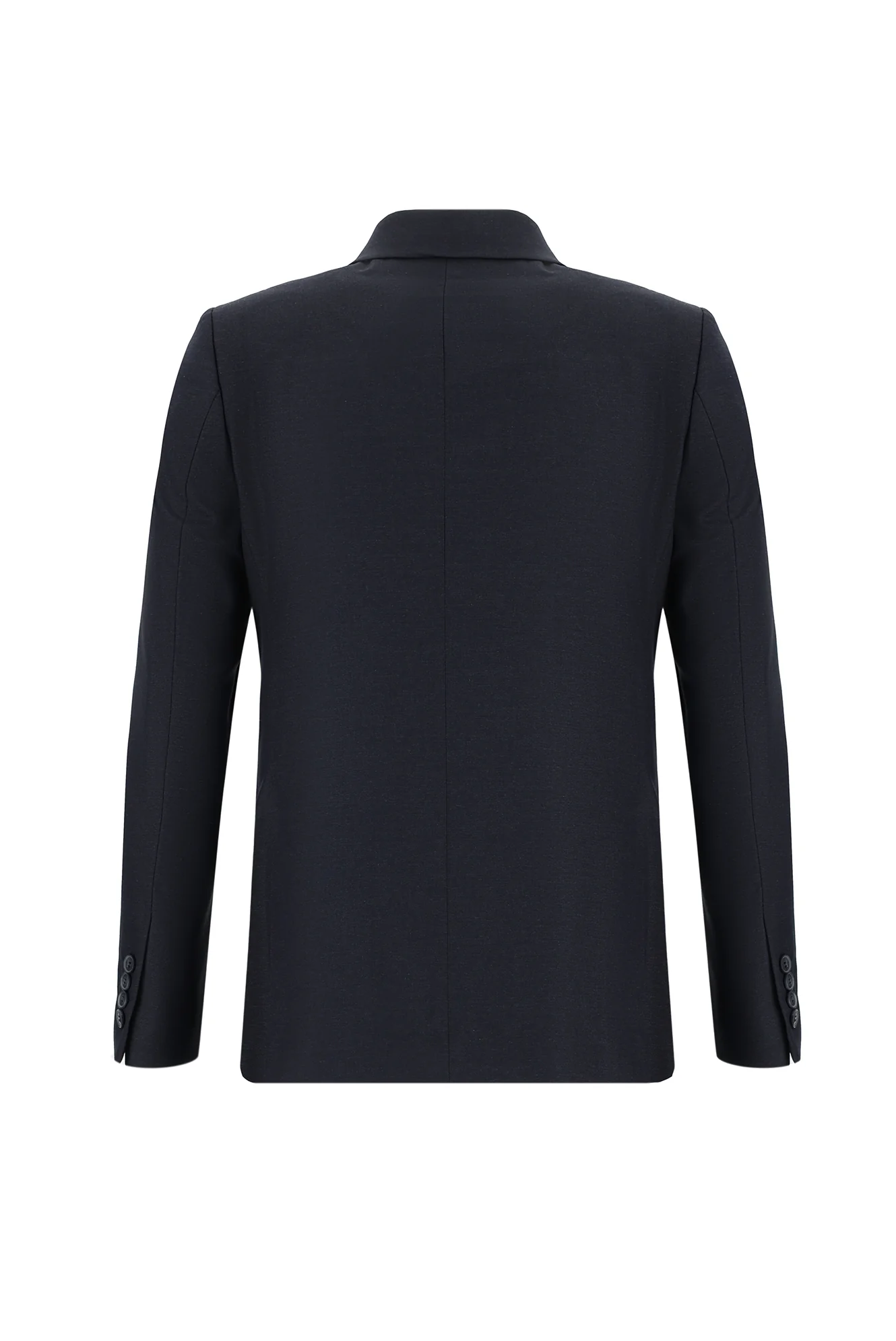 Siyah Lacivert 7 Drop Slim Fit Dar Kesim Kruvaze Takım Elbise - Image 3