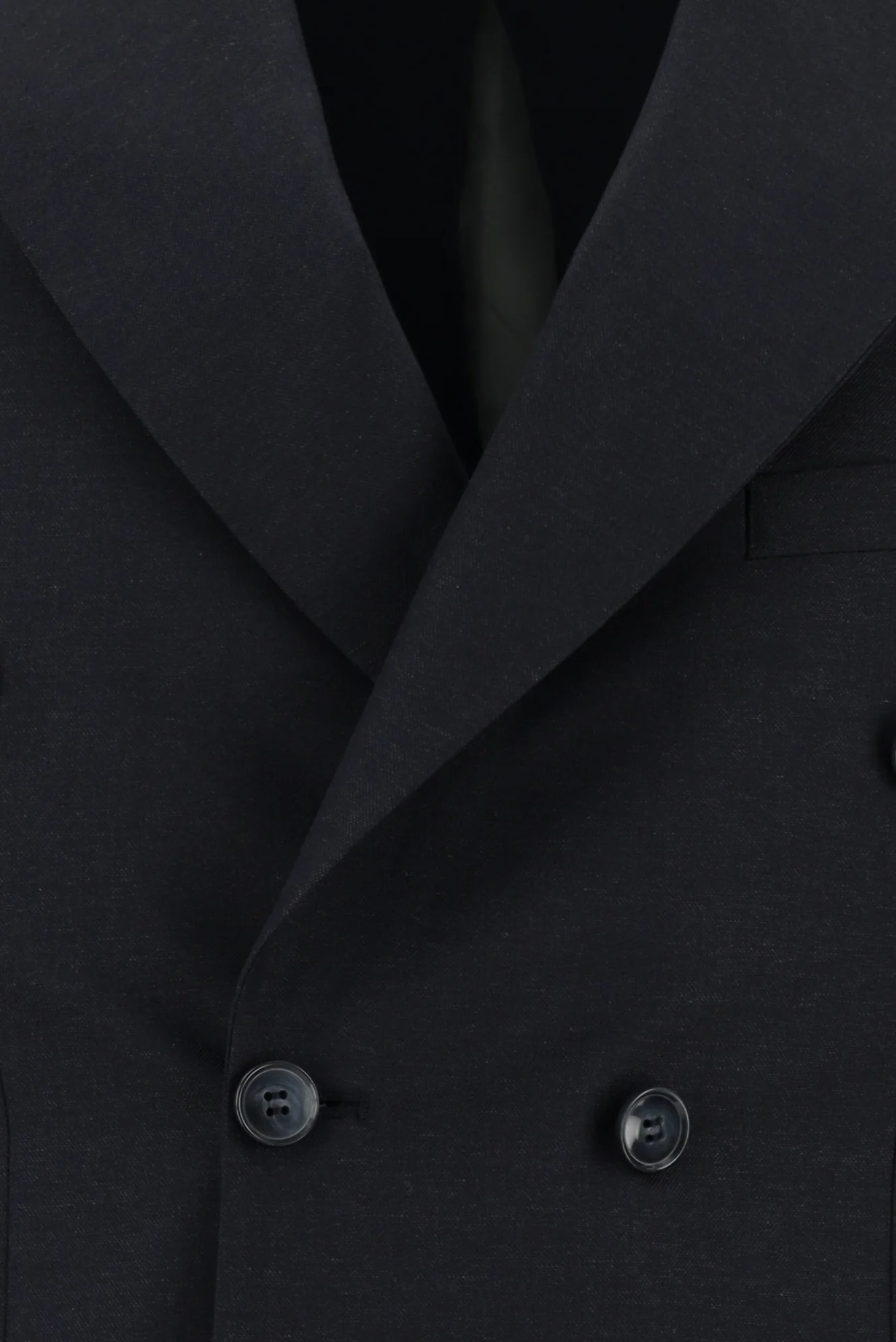 Siyah Lacivert 7 Drop Slim Fit Dar Kesim Kruvaze Takım Elbise - Image 4
