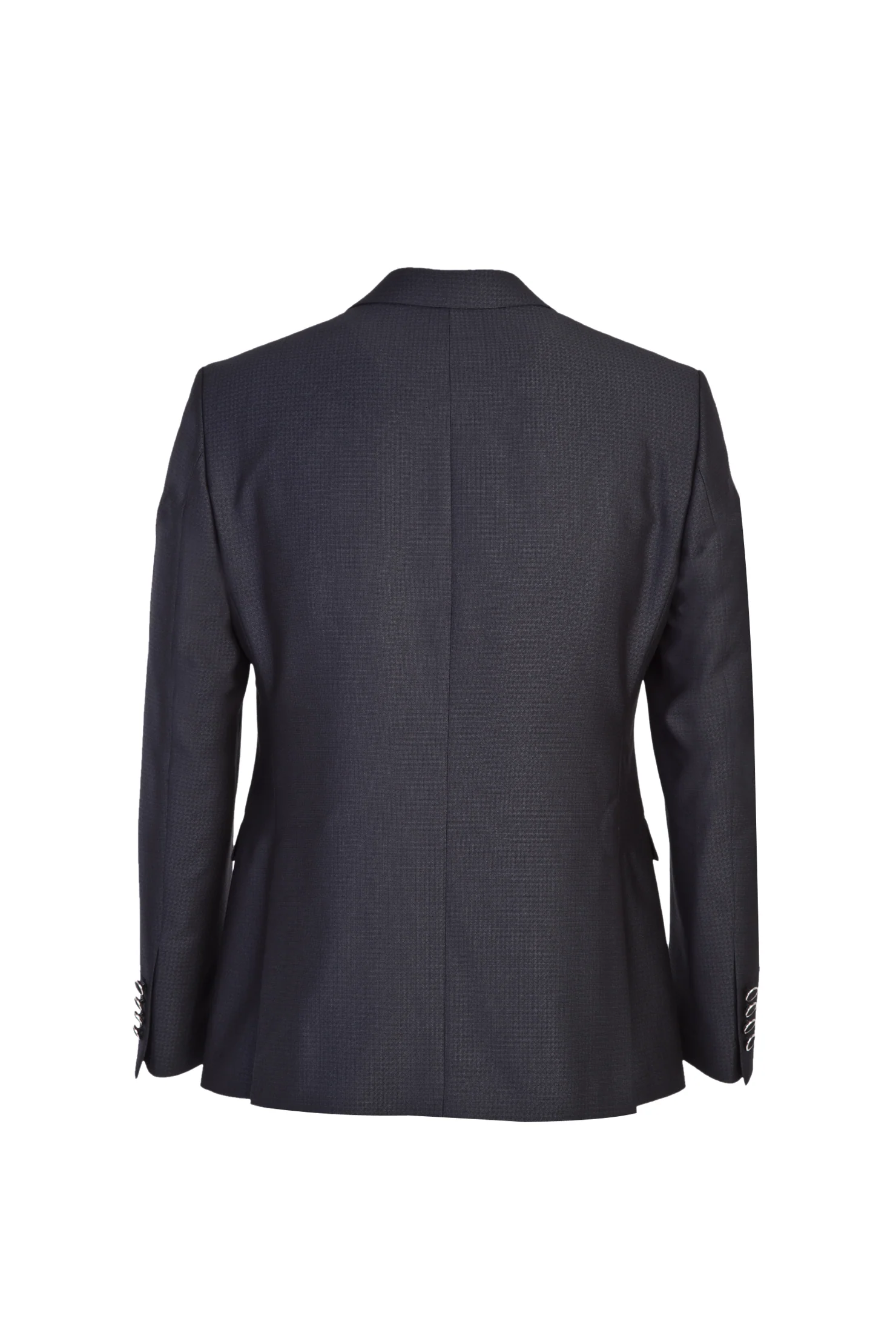 Siyah Lacivert 7 Drop Slim Fit Dar Kesim Mono Yaka Yelekli Smokin & Damatlık - Image 3