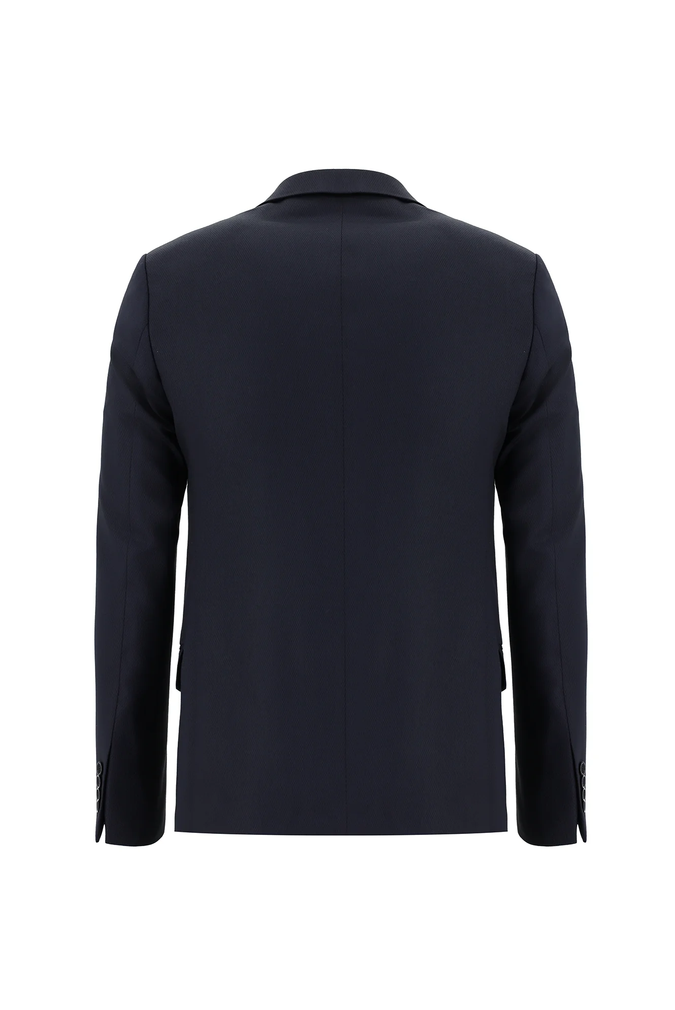 Siyah Lacivert 7 Drop Super Slim Fit Eksra Dar Kesim Fit Kruvaze Desenli Takım Elbise - Image 3
