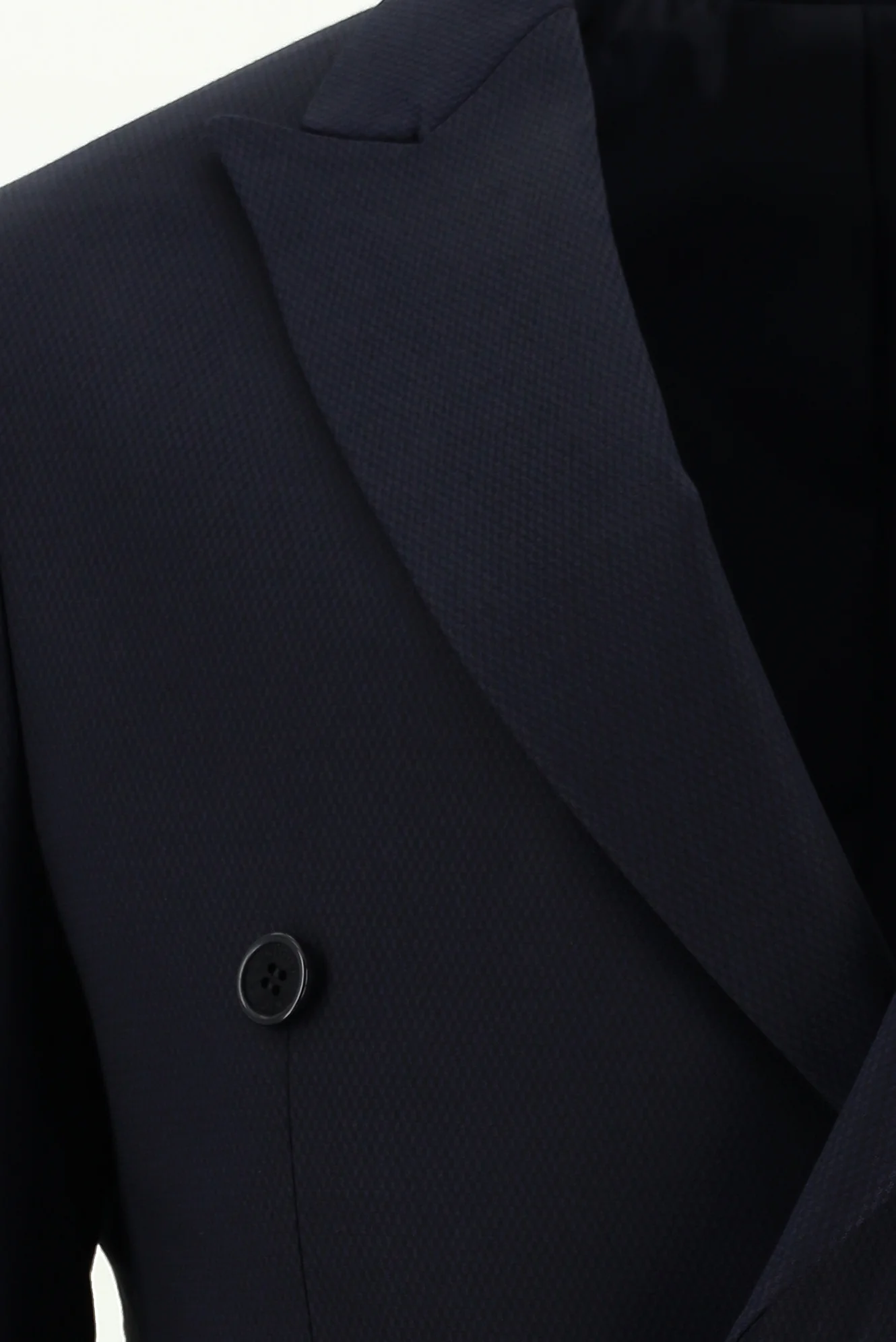 Siyah Lacivert 7 Drop Super Slim Fit Eksra Dar Kesim Fit Kruvaze Desenli Takım Elbise - Image 4