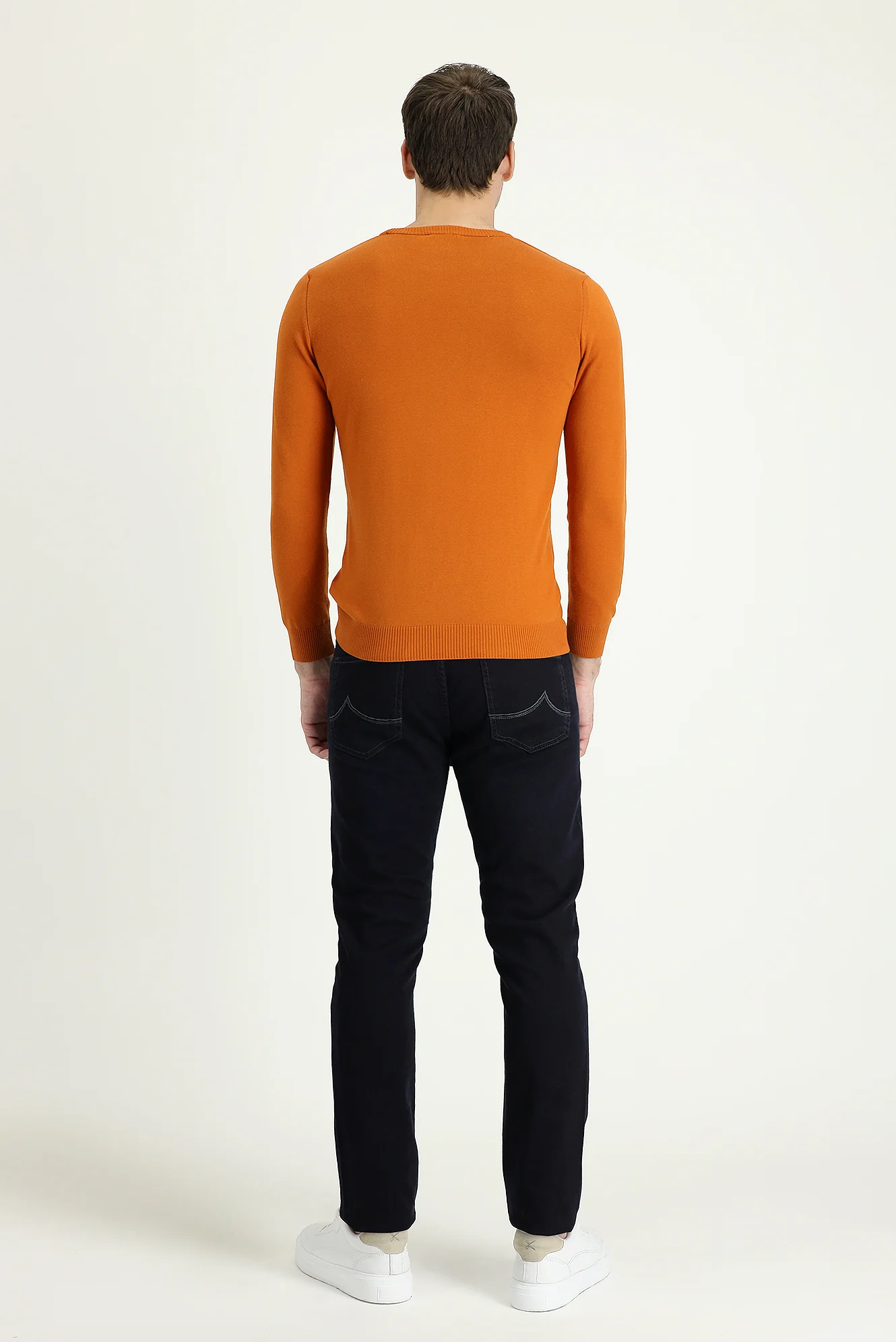 Siyah Lacivert Super Slim Fit Eksra Dar Kesim Denim Pantolon - Image 5