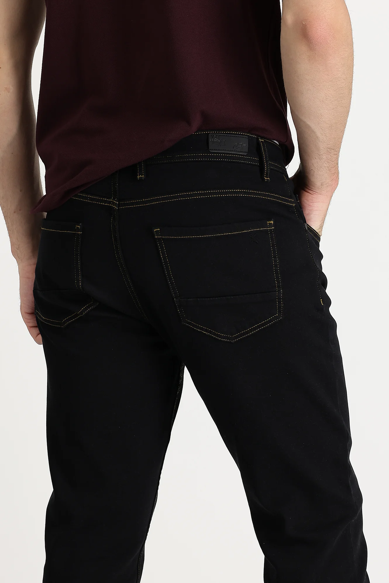 Siyah Regular Fit Standart Kesim Likralı Denim Pantolon - Image 5