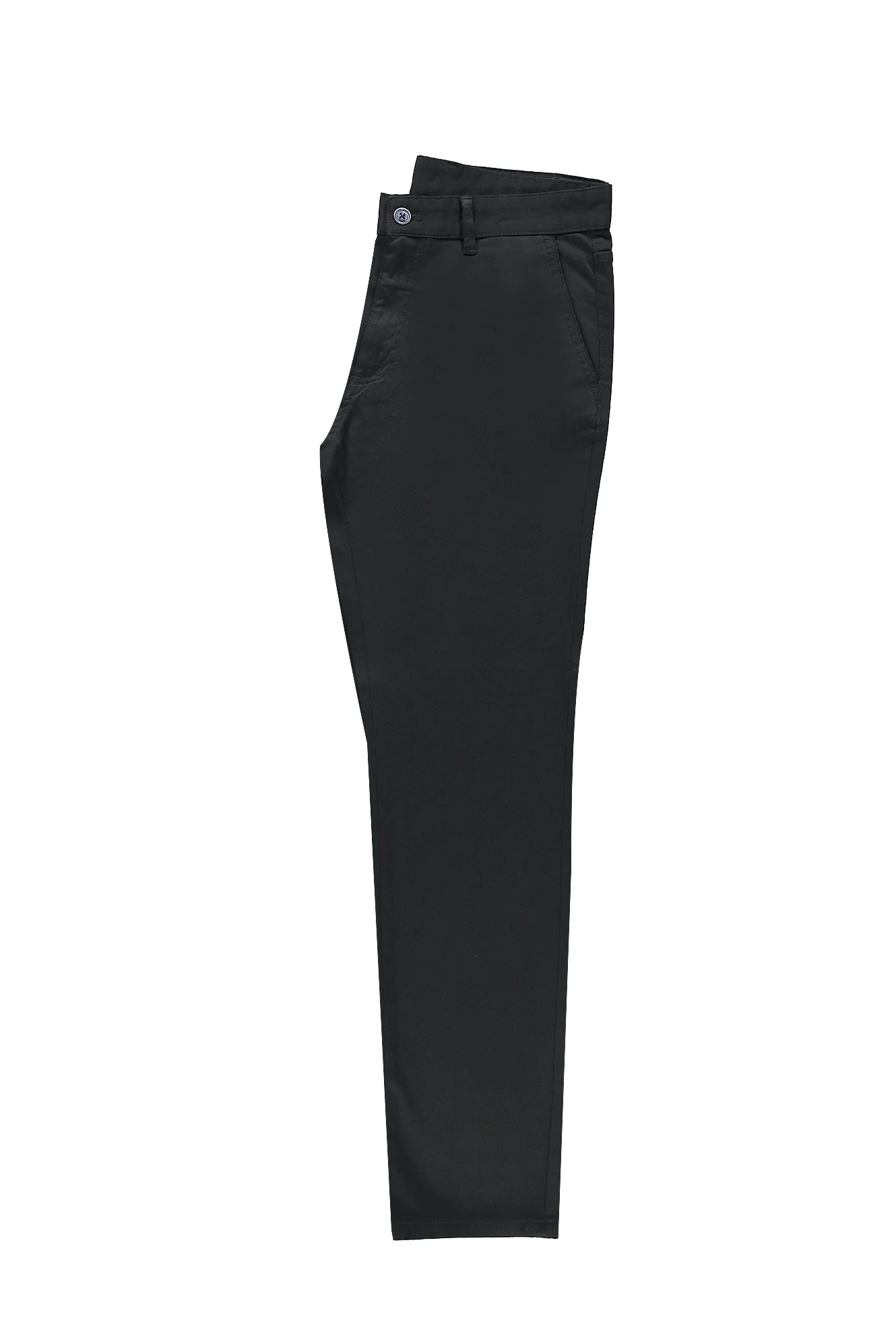 Siyah Relaxed Fit Rahat Kesim Likralı Kanvas / Chino Pantolon