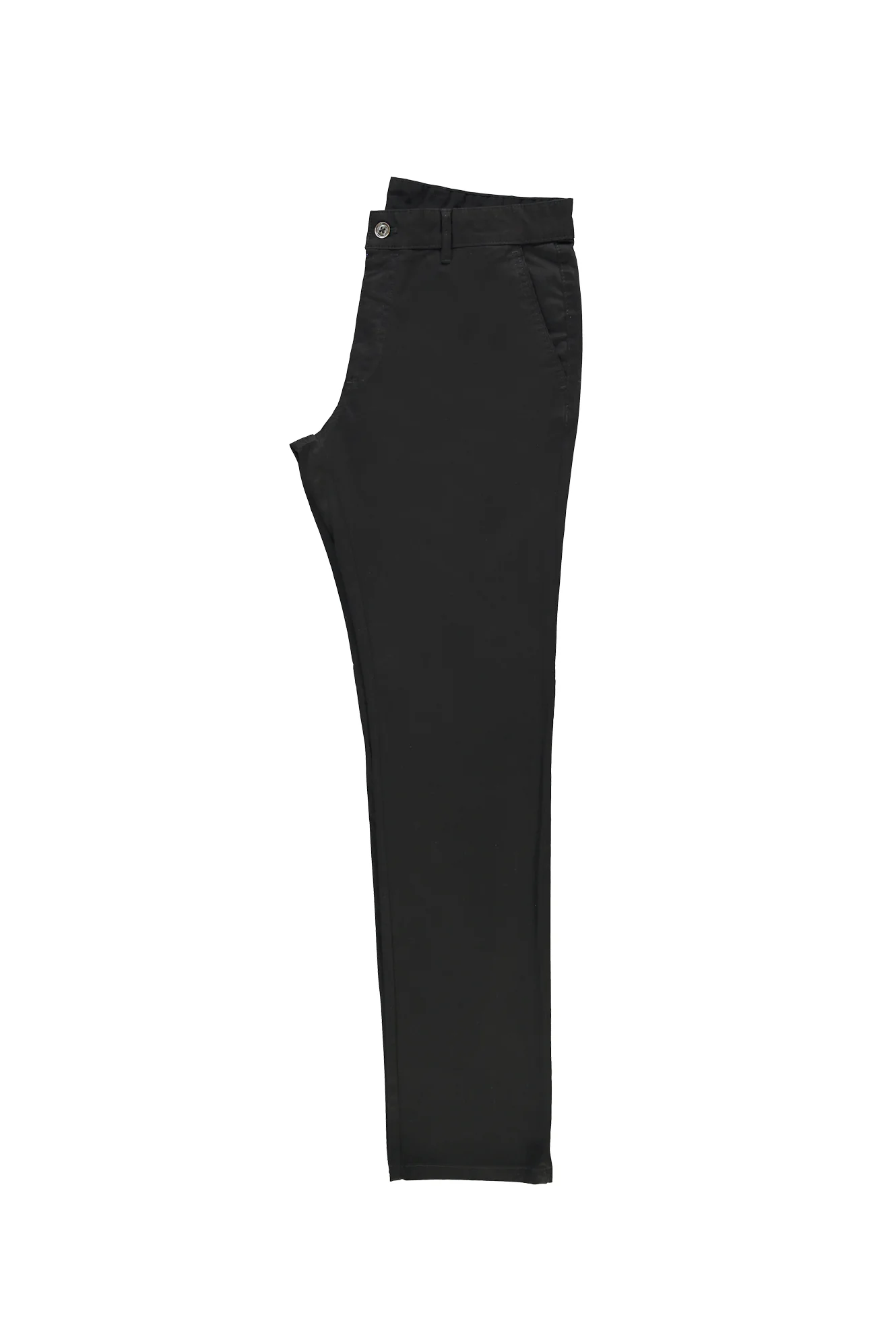 Siyah Regular Fit Standart Kesim Likralı Kanvas / Chino Pantolon