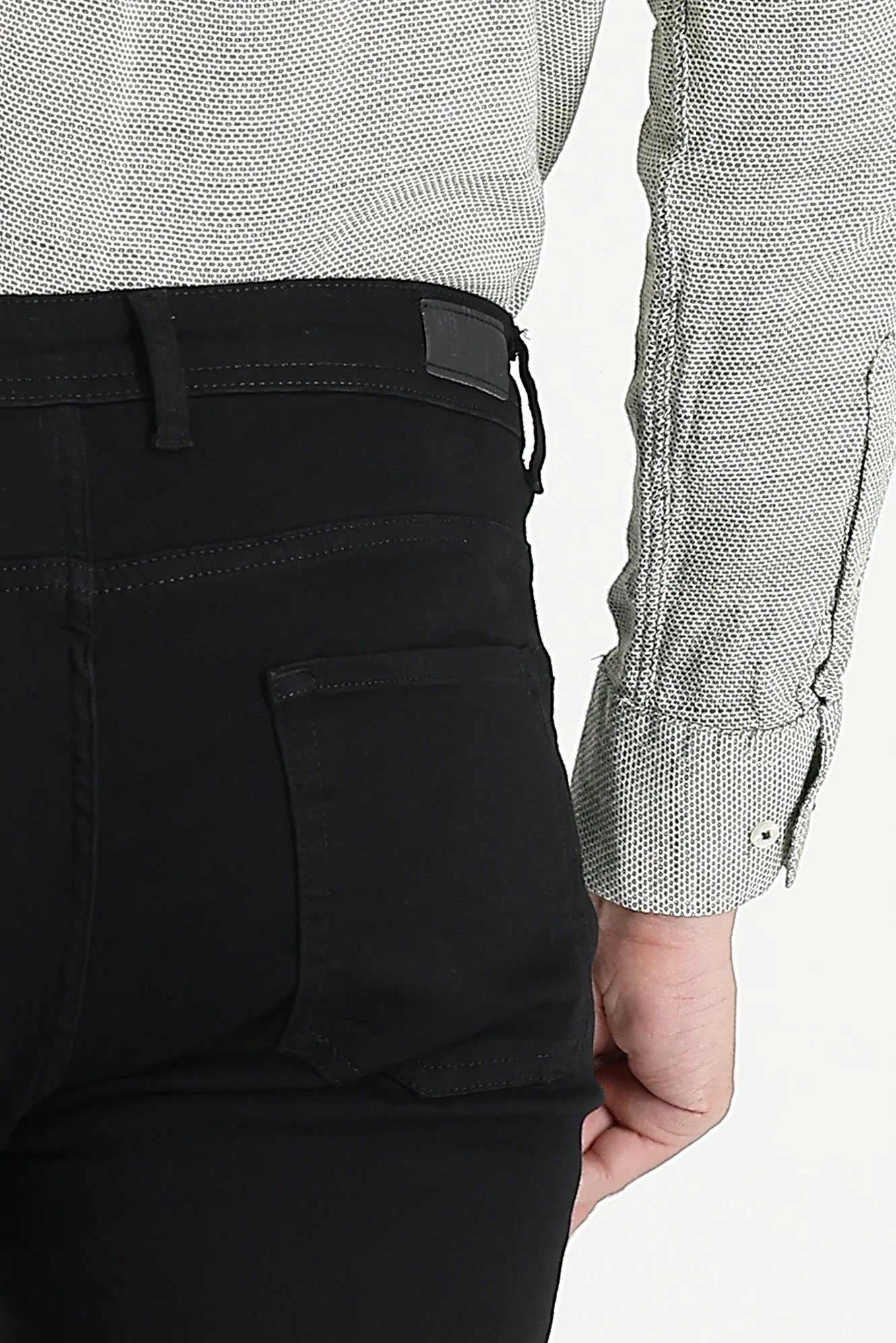 Siyah Slim Fit Dar Kesim Denim Pantolon - Image 4