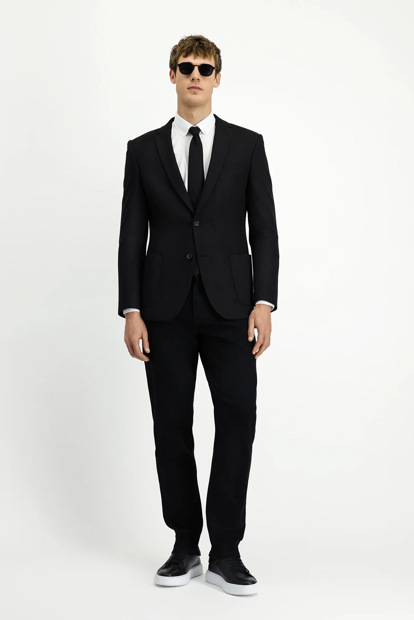 Siyah 7 Drop Super Slim Fit Eksra Dar Kesim Klasik Ceket - Image 2