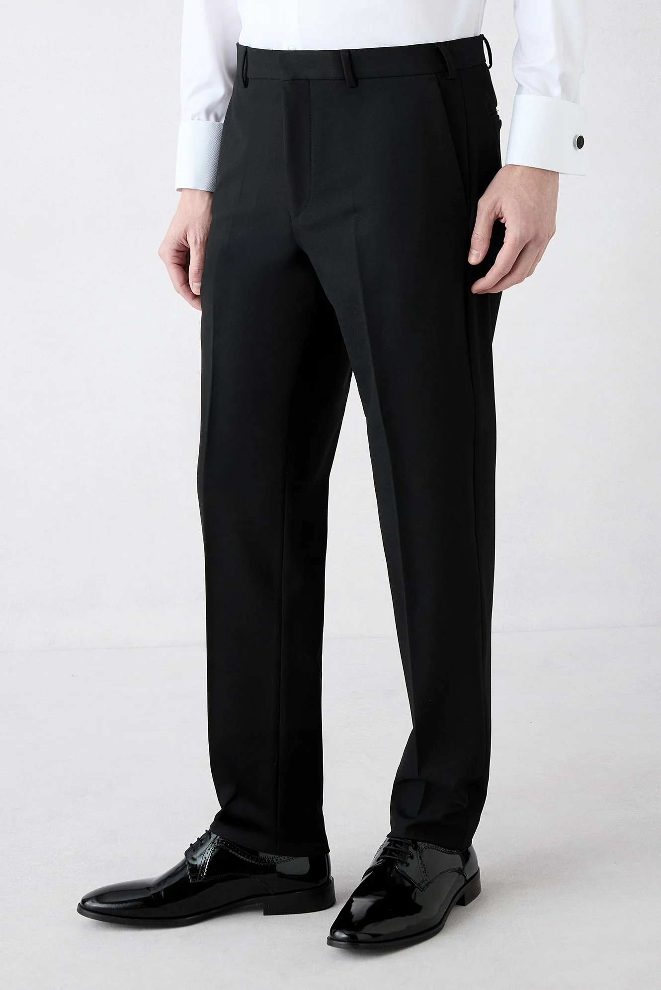 Siyah 6 Drop Regular Fit Standart Kesim Mono Yaka Smokin & Damatlık - Image 6