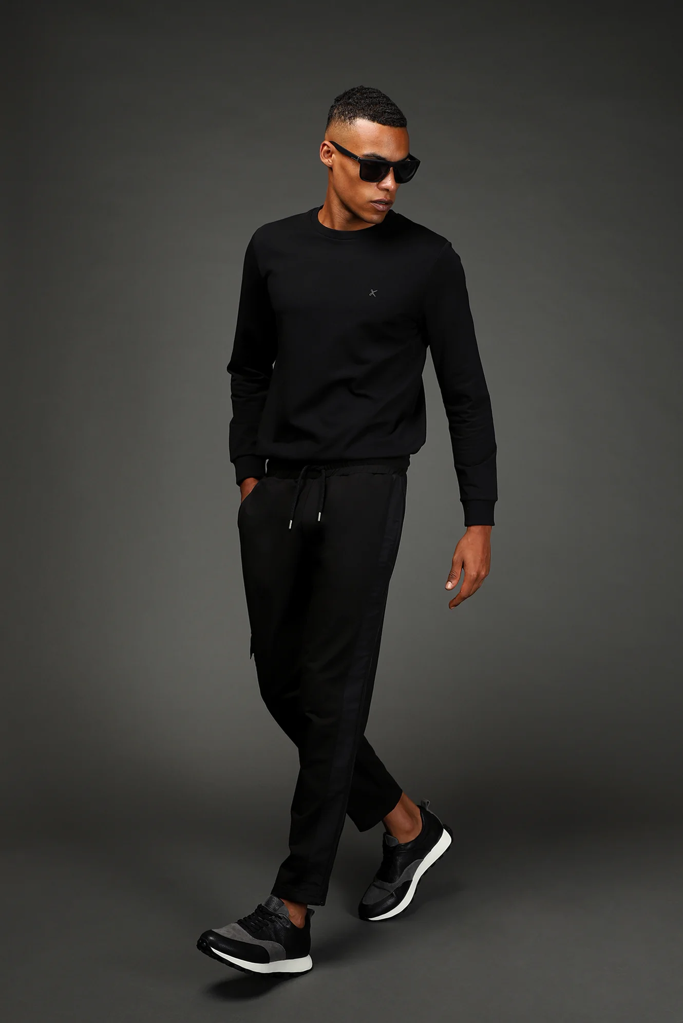 Siyah Pamuklu Kargo Cepli Sweatpant / Eşofman Altı