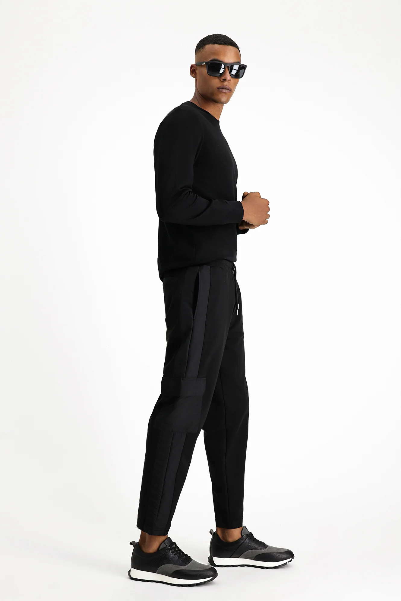 Siyah Pamuklu Kargo Cepli Sweatpant / Eşofman Altı - Image 2