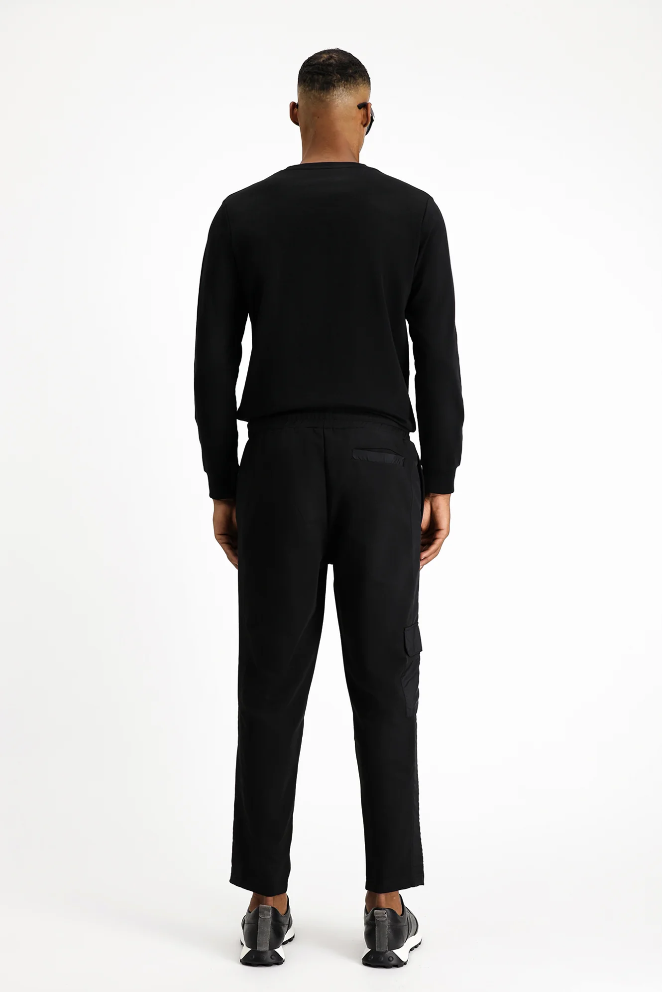 Siyah Pamuklu Kargo Cepli Sweatpant / Eşofman Altı - Image 5