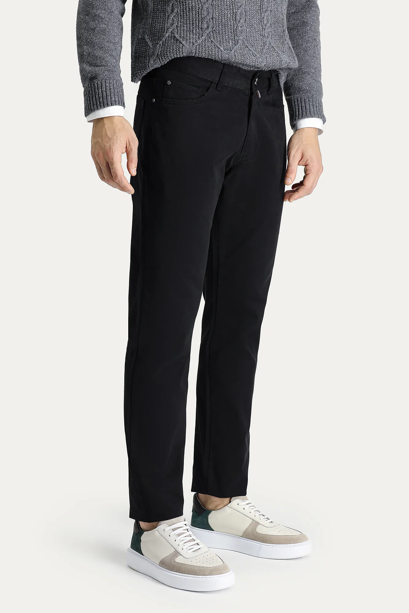 Siyah Slim Fit Dar Kesim Spor Pantolon - Image 3