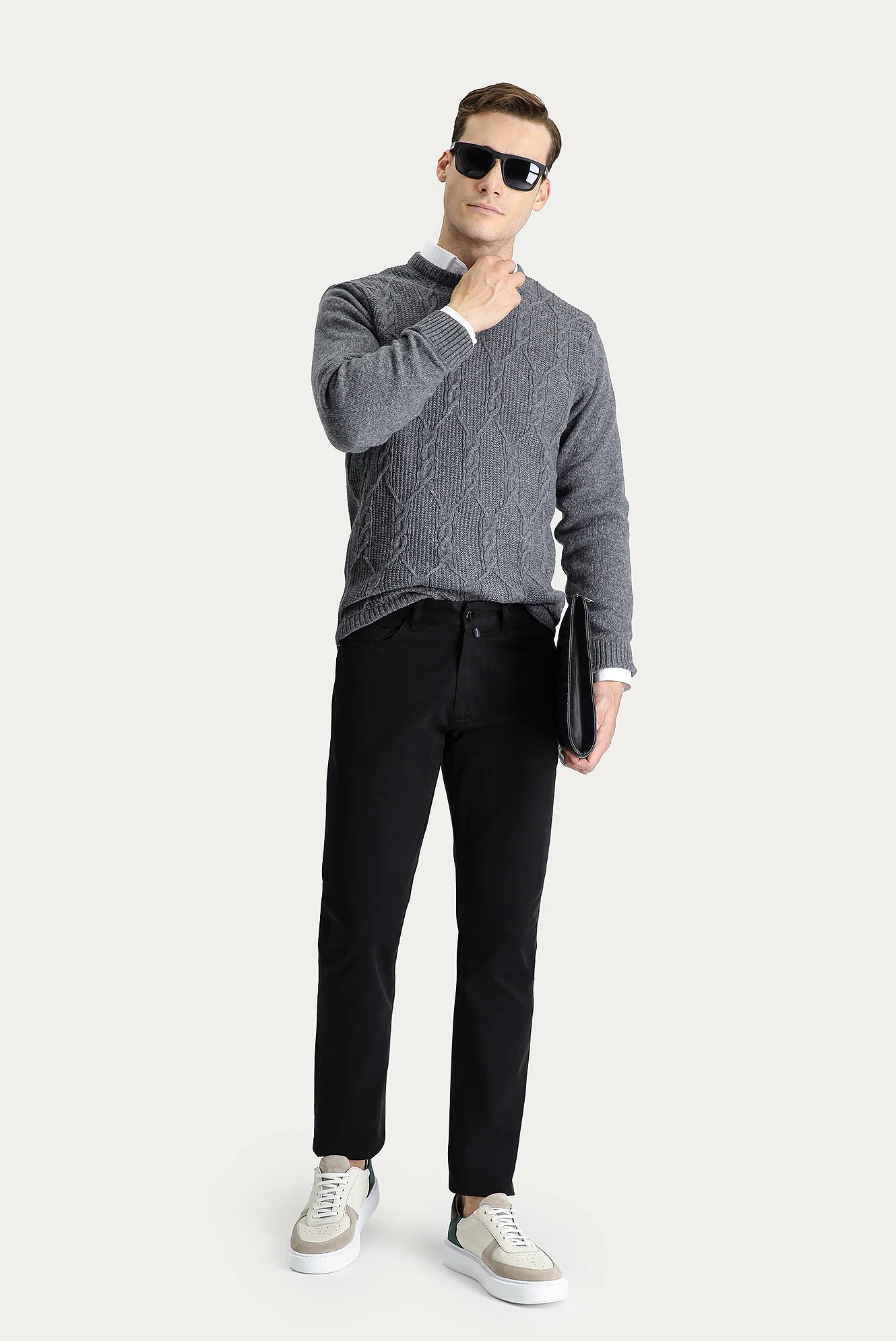 Siyah 7 Drop Super Slim Fit Eksra Dar Kesim Spor Pantolon