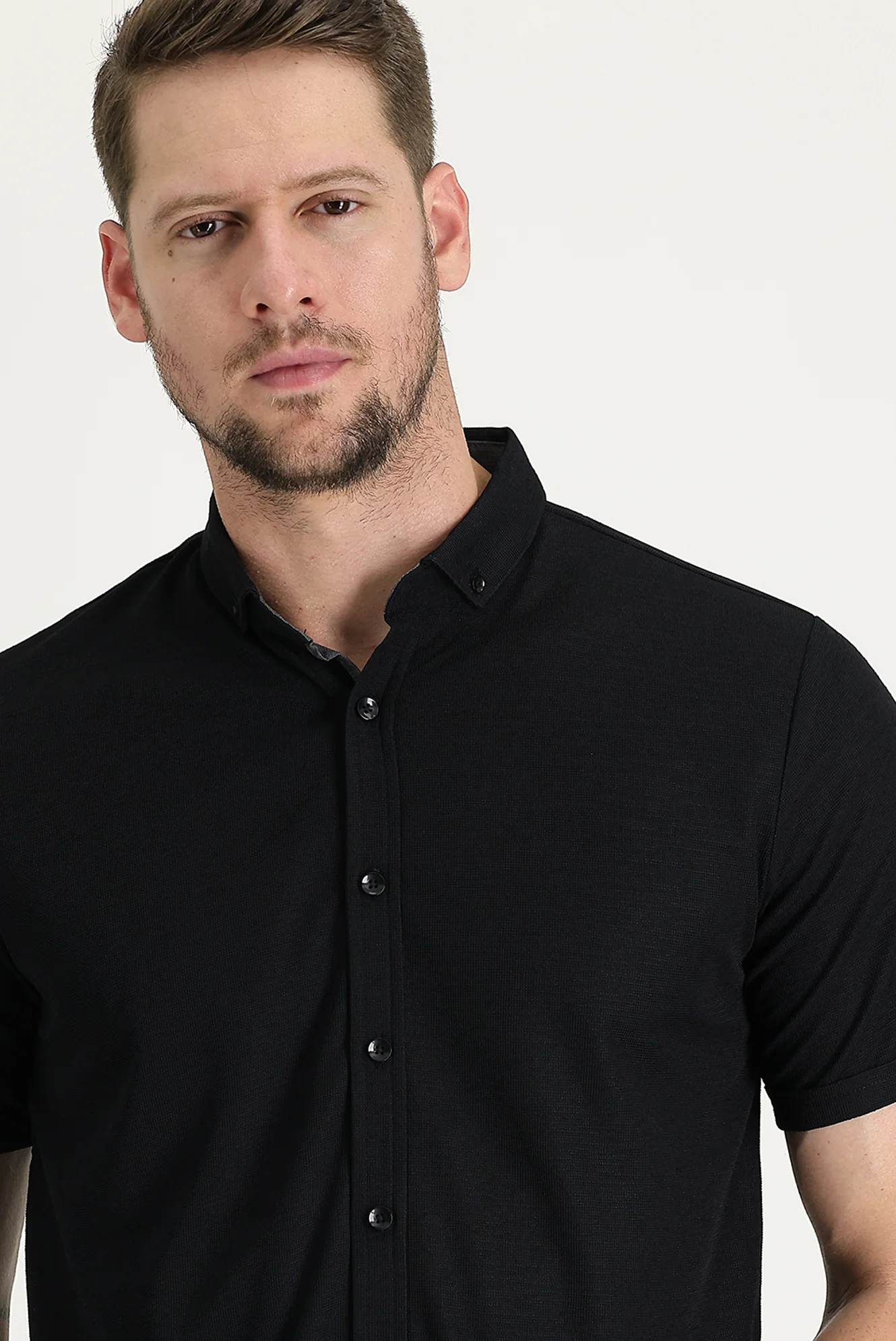 Siyah Polo yk gömlek model t-shırt - Image 2