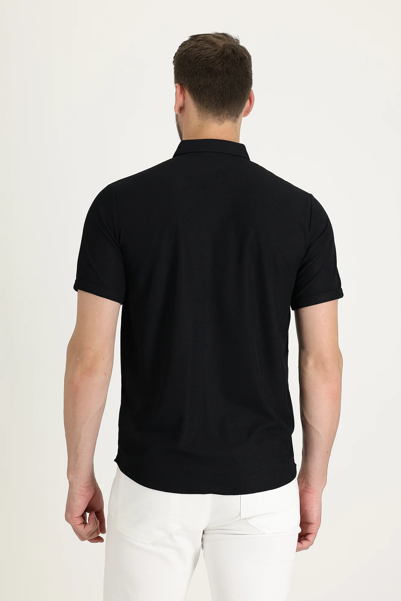 Siyah Polo yk gömlek model t-shırt - Image 3
