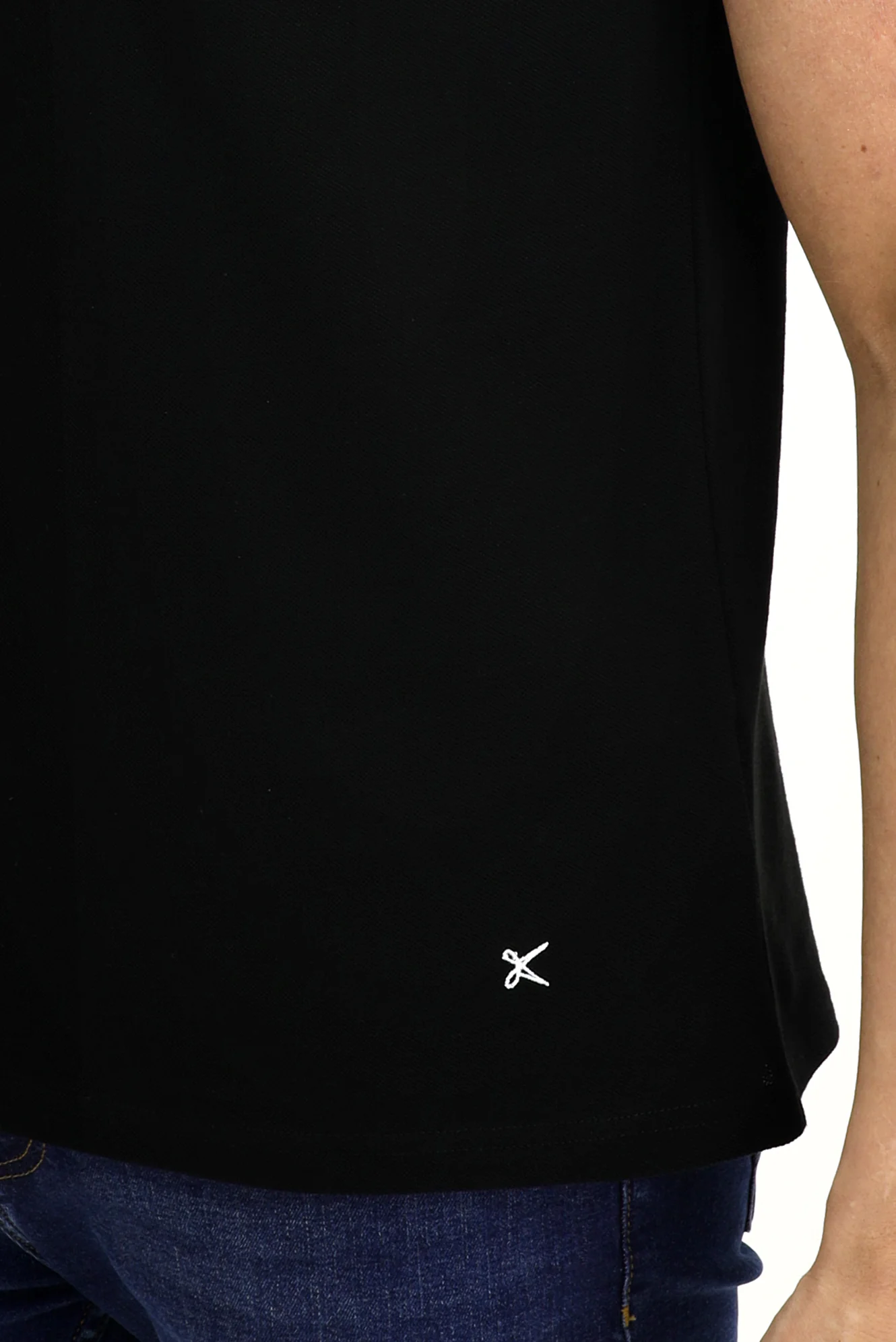 Siyah Polo Yaka Slim Fit Dar Kesim Pamuk Tişört - Image 3
