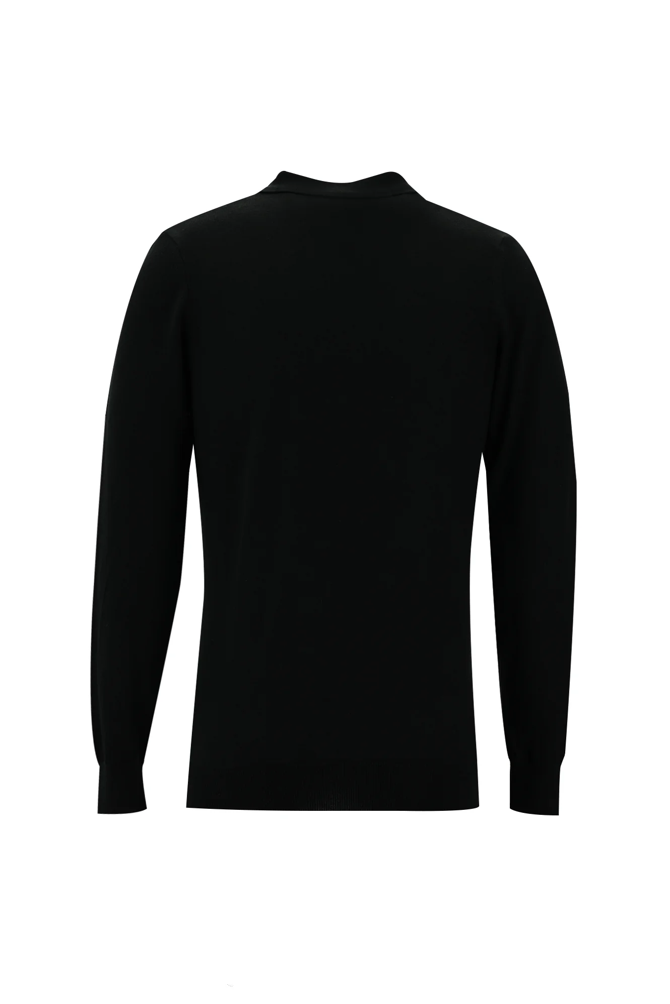 Siyah Polo Yaka Slim Fit Triko Kazak - Image 2