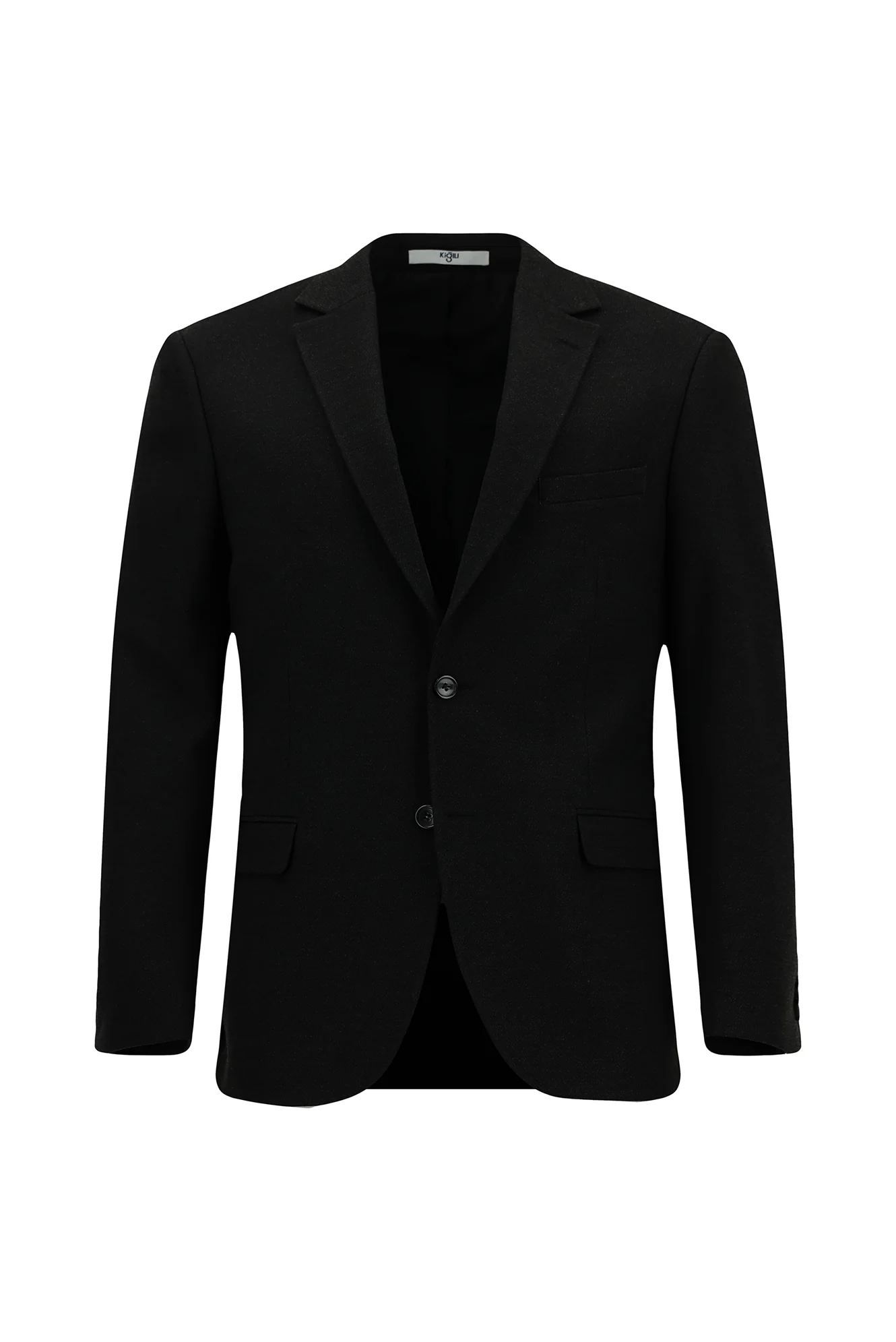 Siyah 6 Drop Regular Fit Standart Kesim Likralı Klasik Desenli Ceket - Image 7