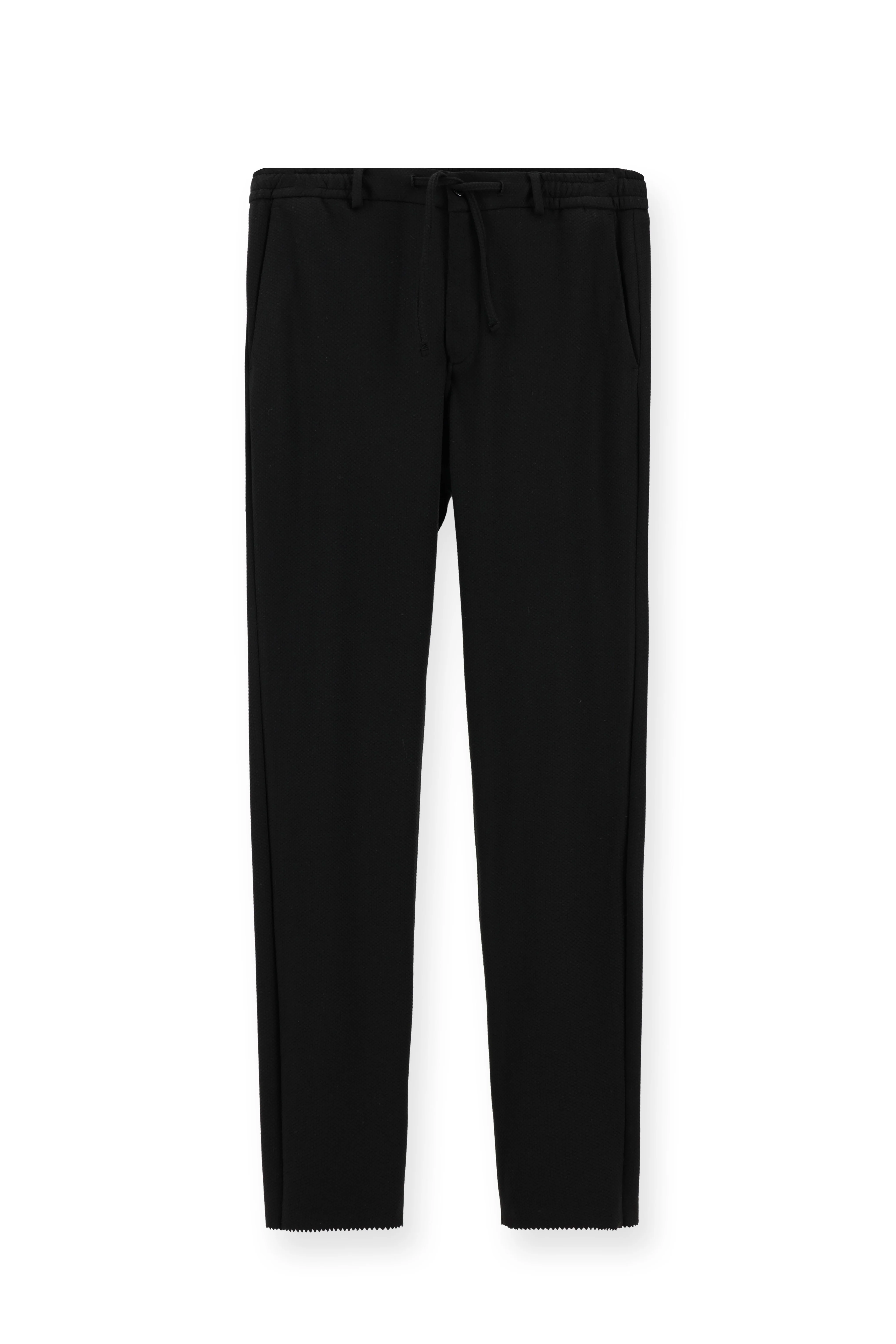 Siyah 6 Drop Regular Fit Standart Kesim Beli Lastikli İpli Likralı Klasik Kumaş Pantolon - Image 6