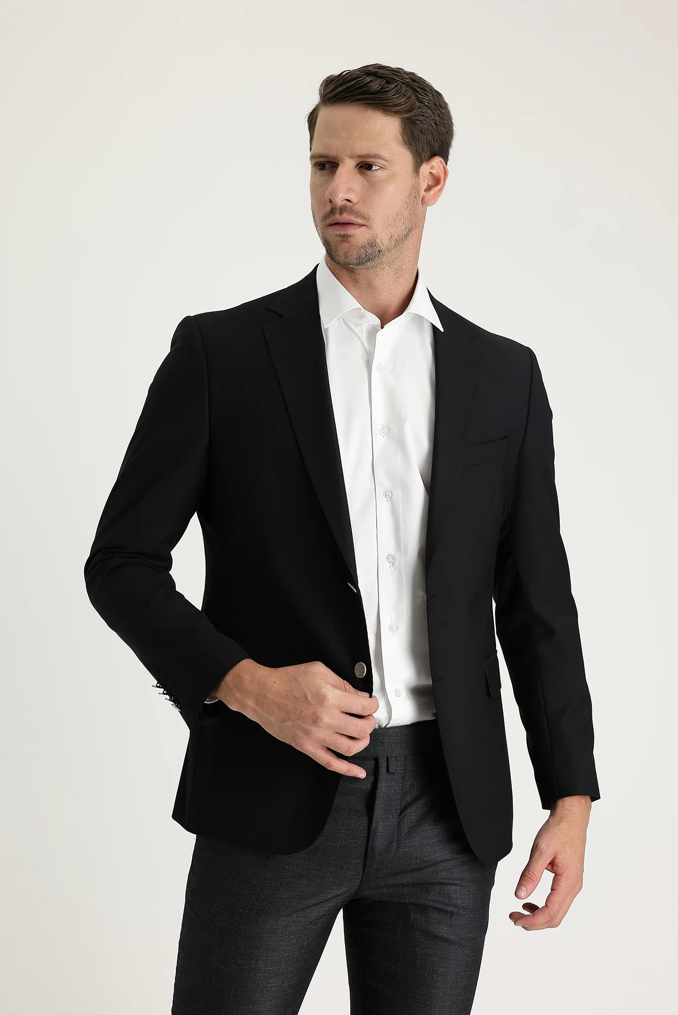 Siyah 6 Drop Regular Fit Standart Kesim Blazer Ceket