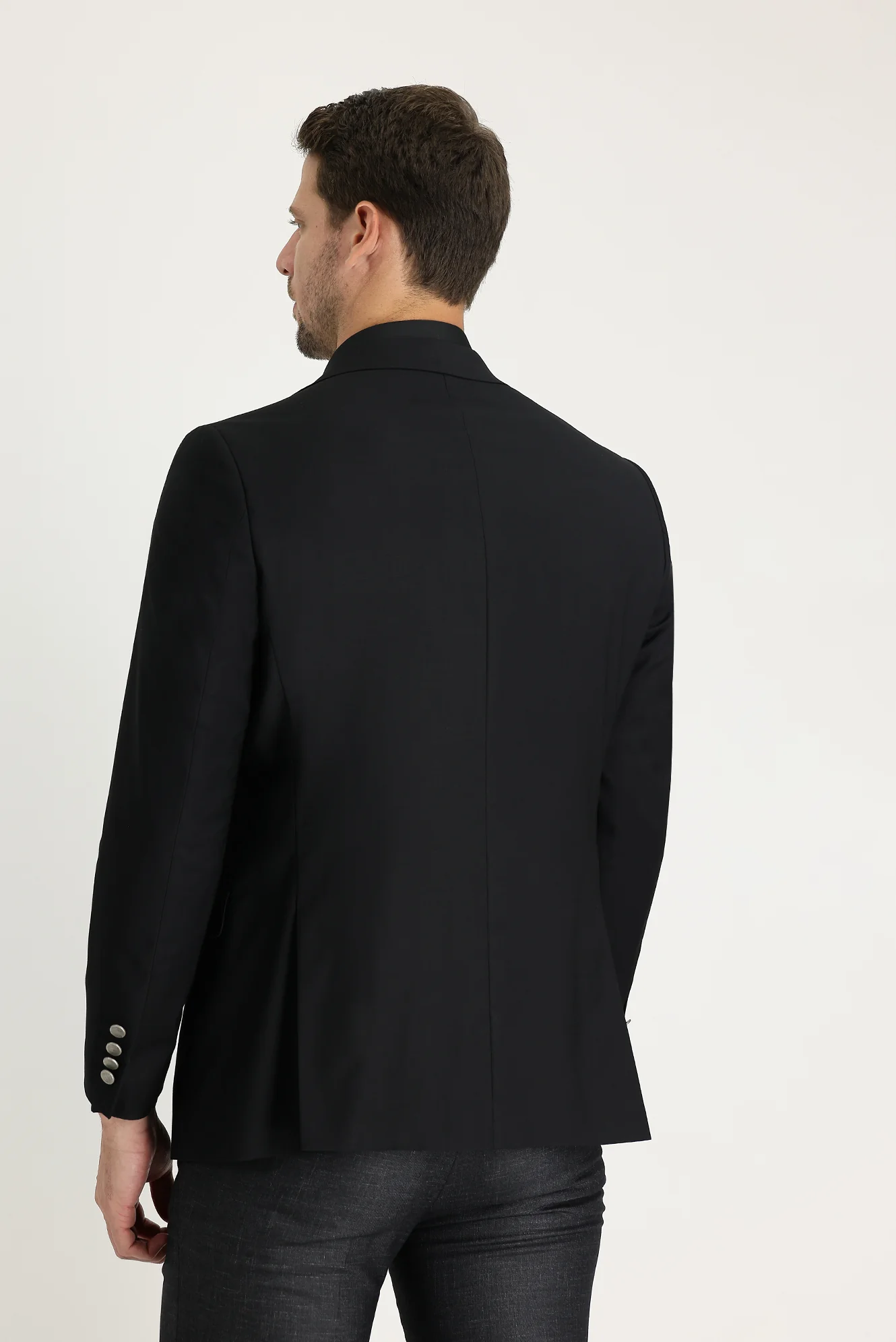 Siyah 6 Drop Regular Fit Standart Kesim Blazer Ceket - Image 5