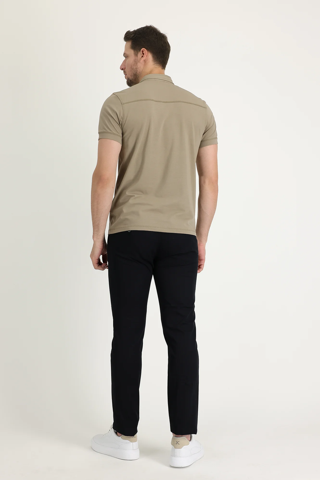 Siyah Regular Fit Standart Kesim Desenli Likralı Kanvas / Chino Pantolon - Image 3