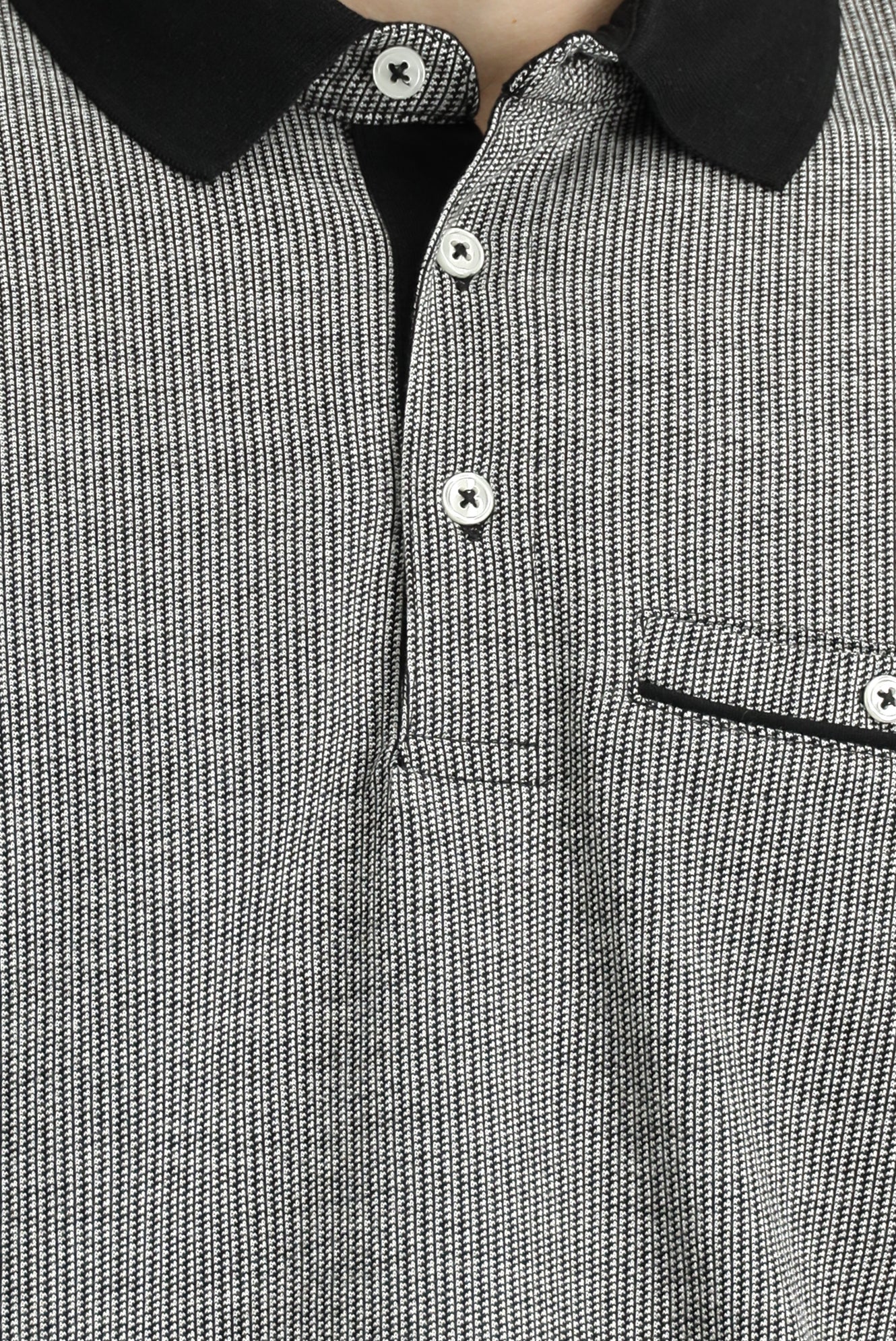 Siyah Regular Fit Desenli Pamuklu Cepli Polo Yaka Tişört - Image 6