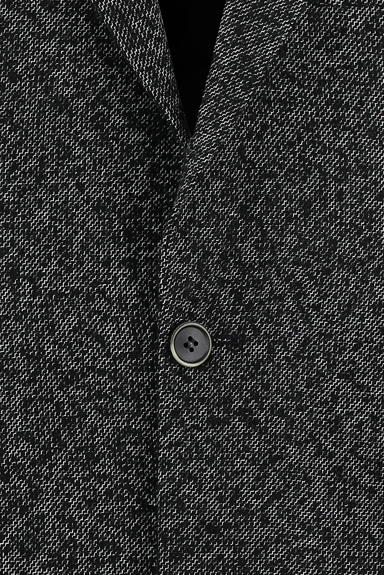Siyah 6 Drop Regular Fit Standart Kesim Desenli Yünlü Ceket - Image 3