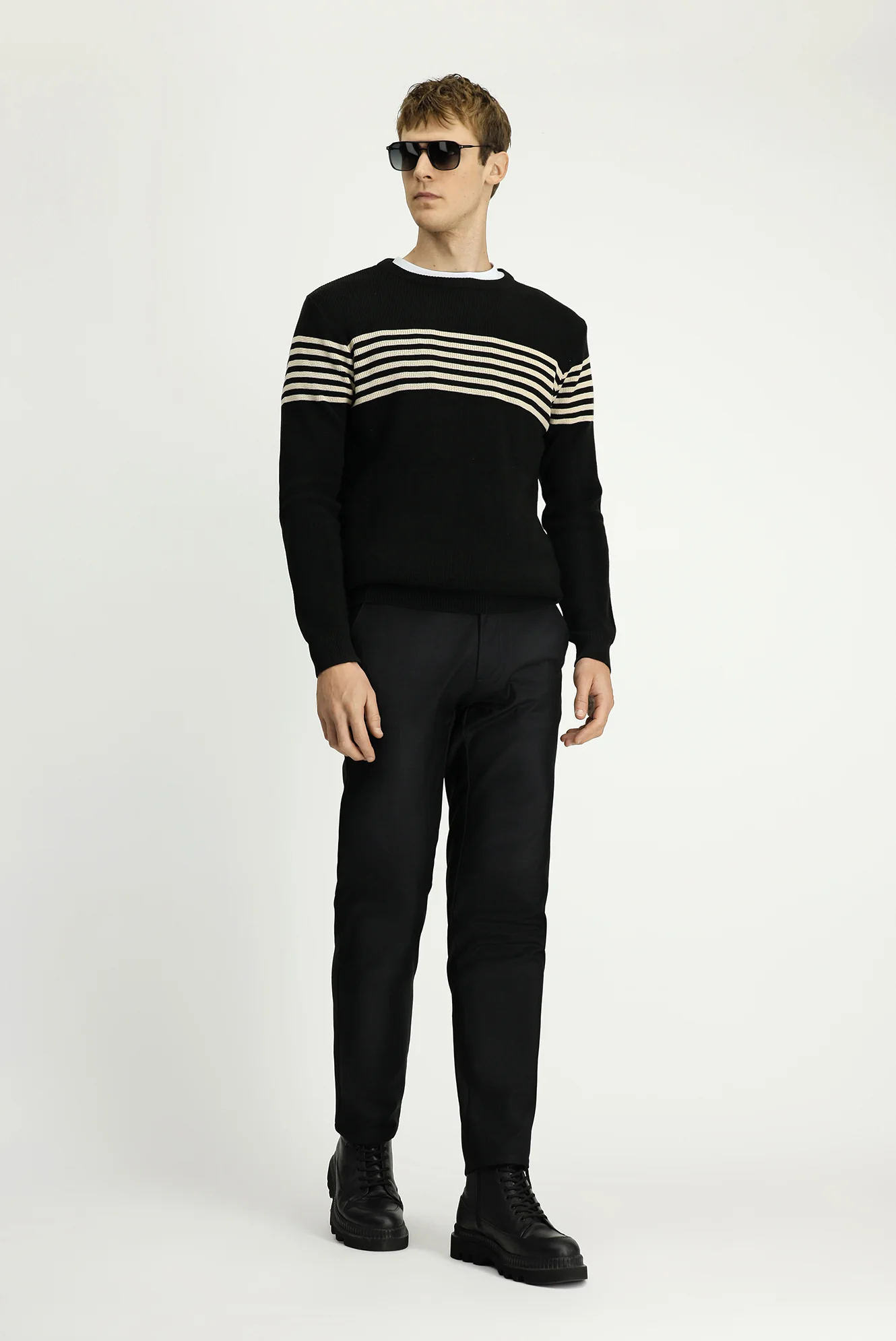 Siyah Regular Fit Standart Kesim Likralı Kanvas / Chino Pantolon - Image 2