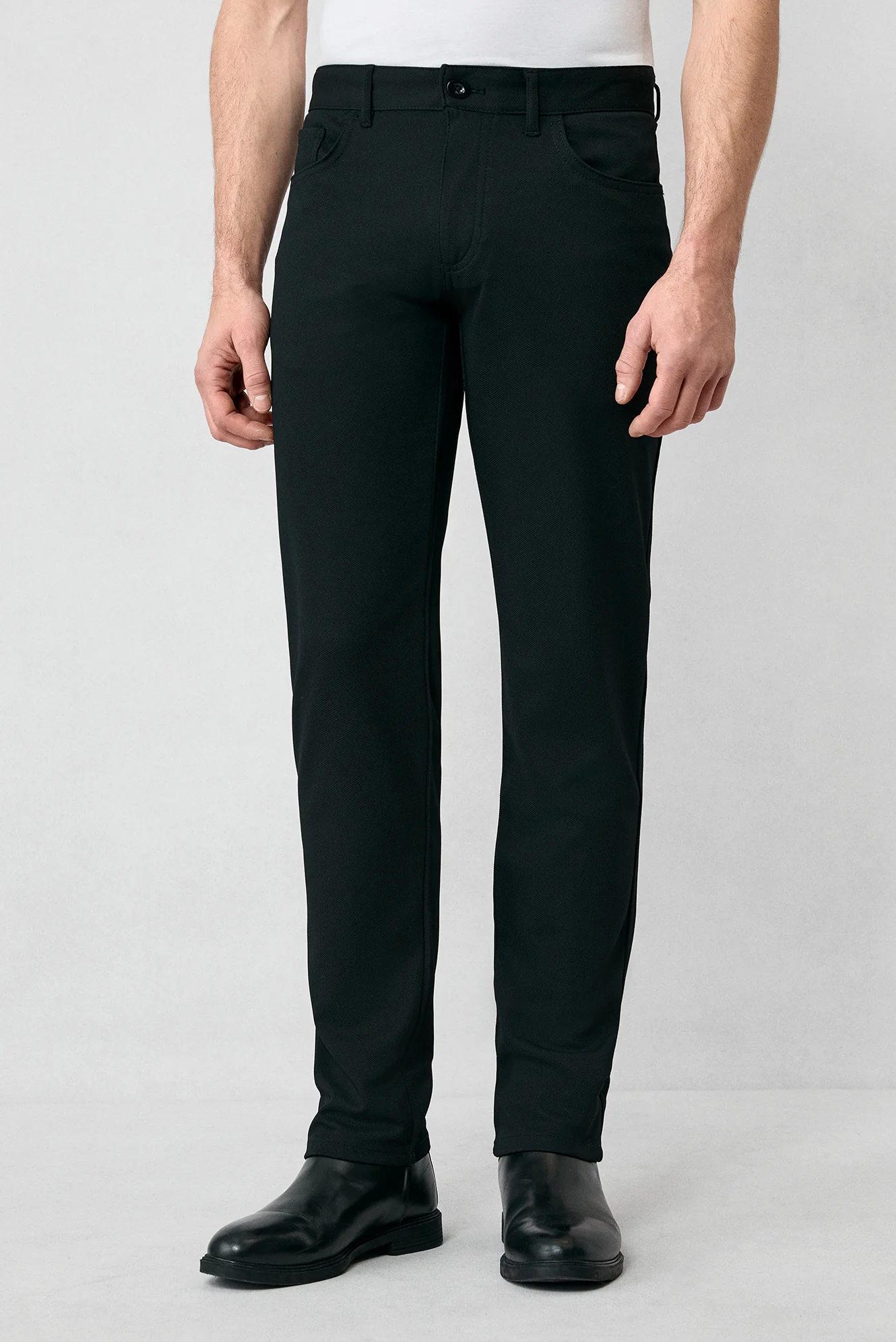 Siyah Regular Fit Standart Kesim Kanvas / Chino Pantolon - Image 2