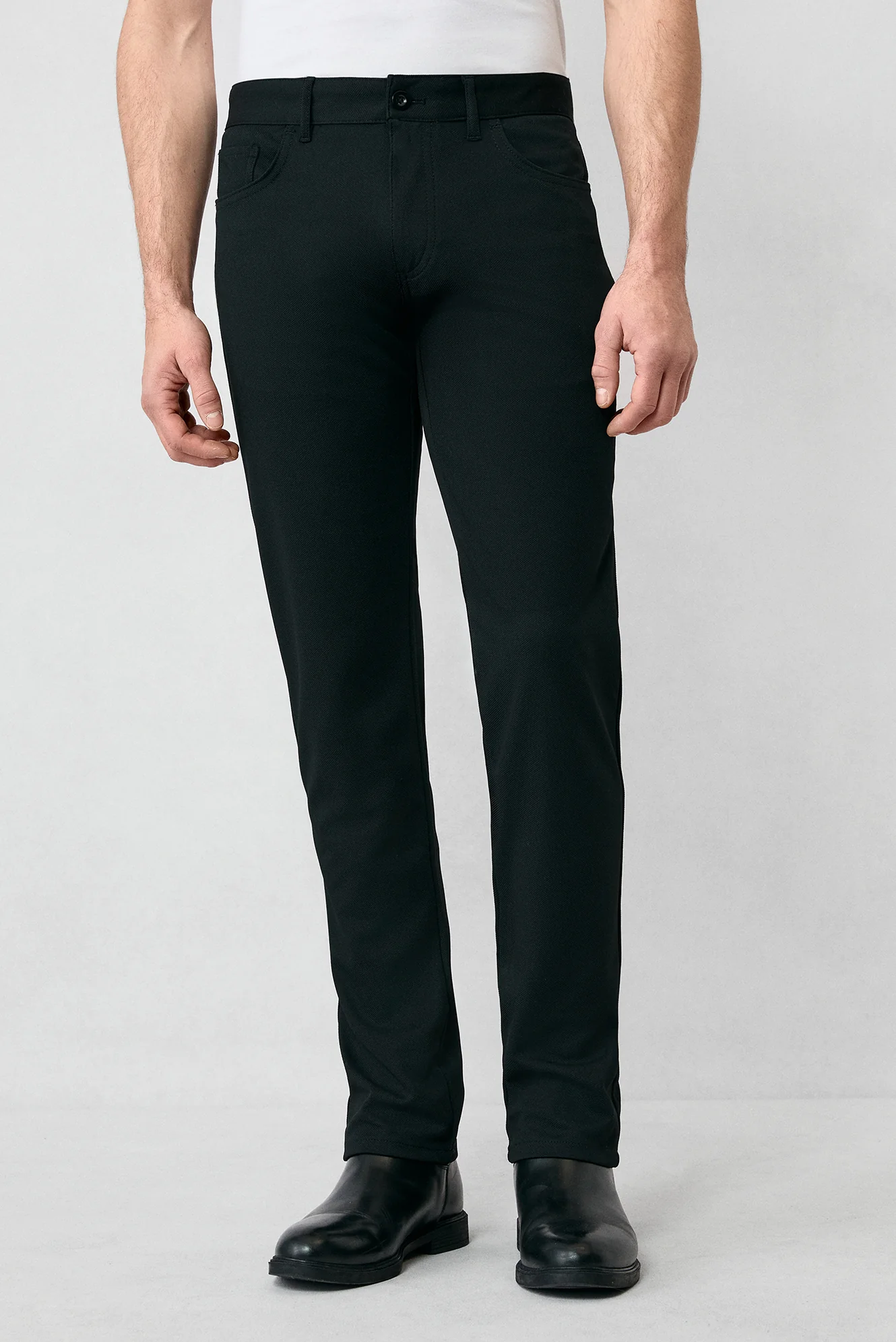 Siyah Regular Fit Standart Kesim Kanvas / Chino Pantolon - Image 3
