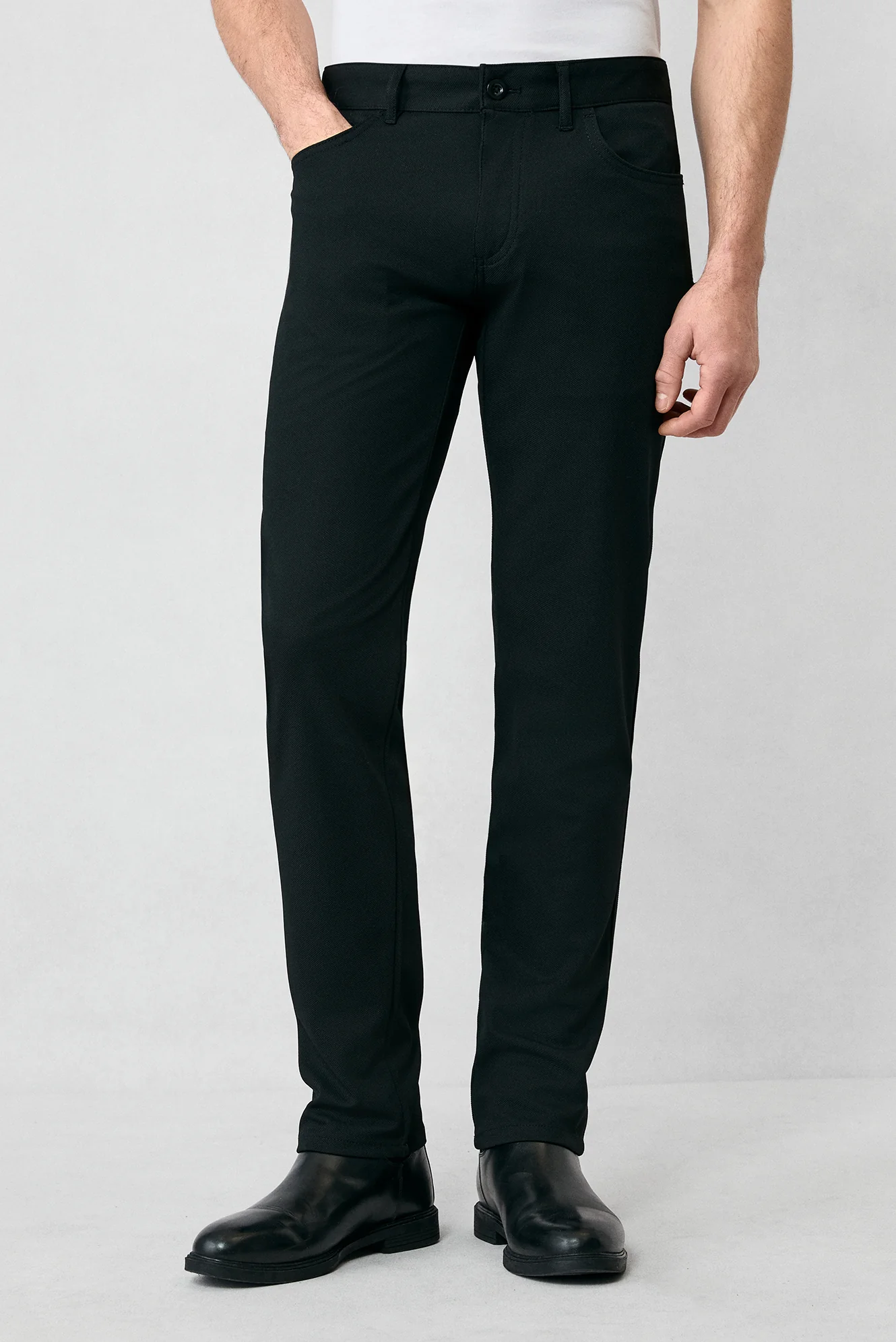 Siyah Regular Fit Standart Kesim Kanvas / Chino Pantolon - Image 4