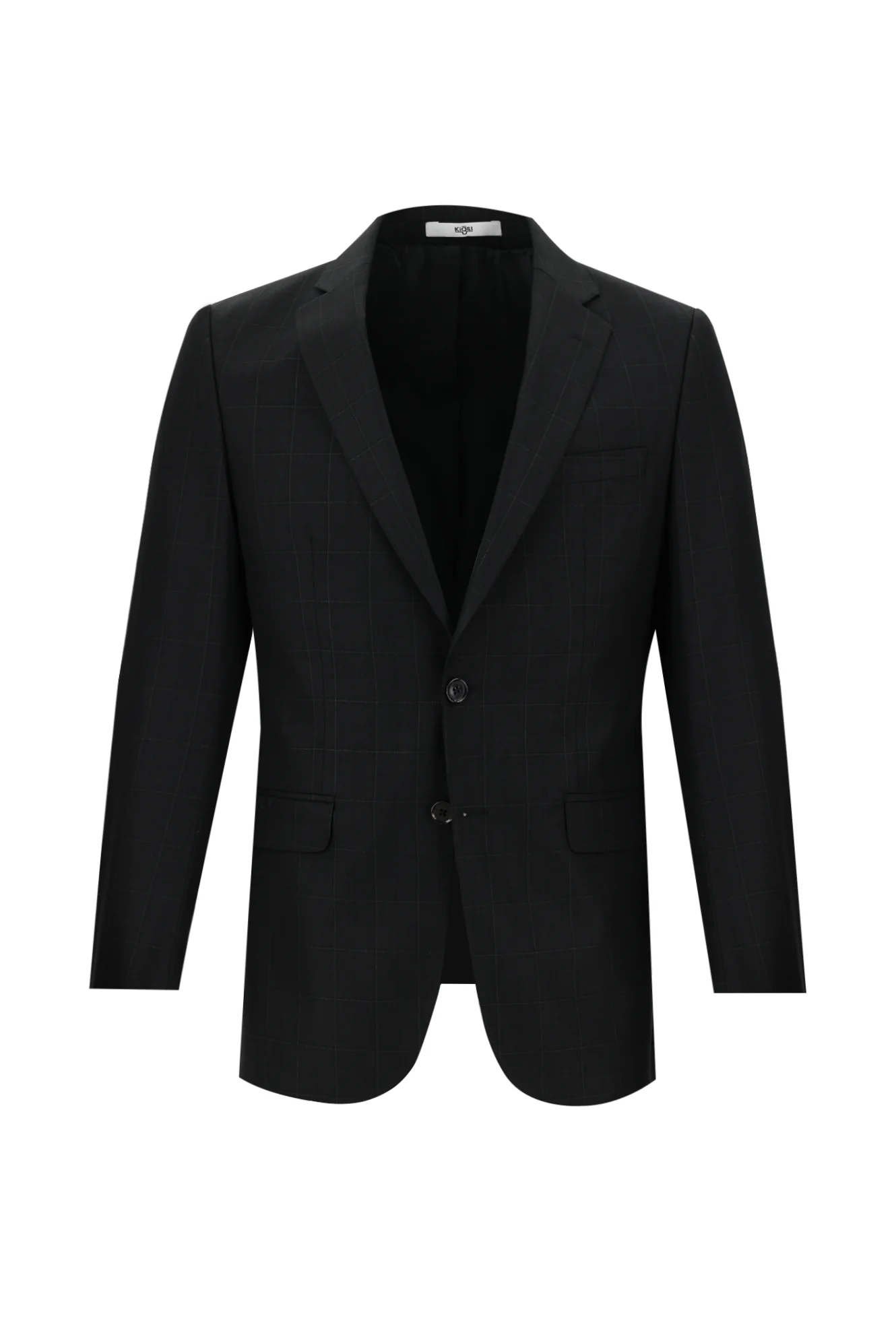 Siyah 6 Drop Regular Fit Standart Kesim Kareli Takım Elbise - Image 2