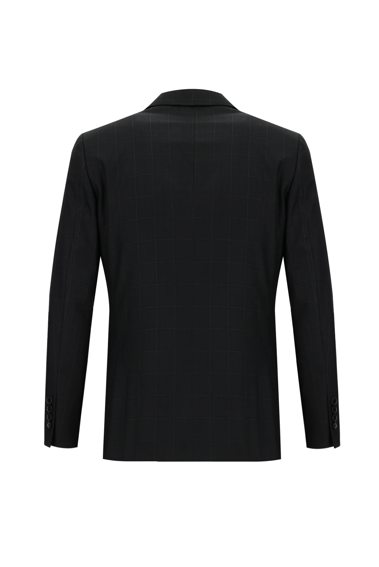 Siyah 6 Drop Regular Fit Standart Kesim Kareli Takım Elbise - Image 3