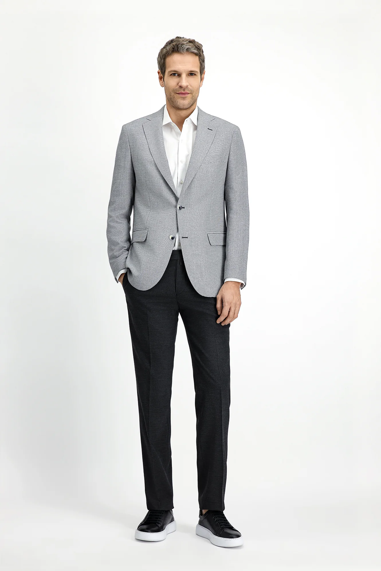 Siyah 6 Drop Regular Fit Standart Kesim Klasik Ceket - Image 2