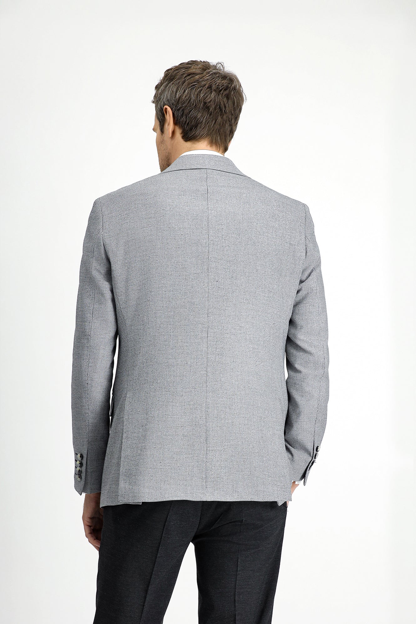 Siyah 6 Drop Regular Fit Standart Kesim Klasik Ceket - Image 4