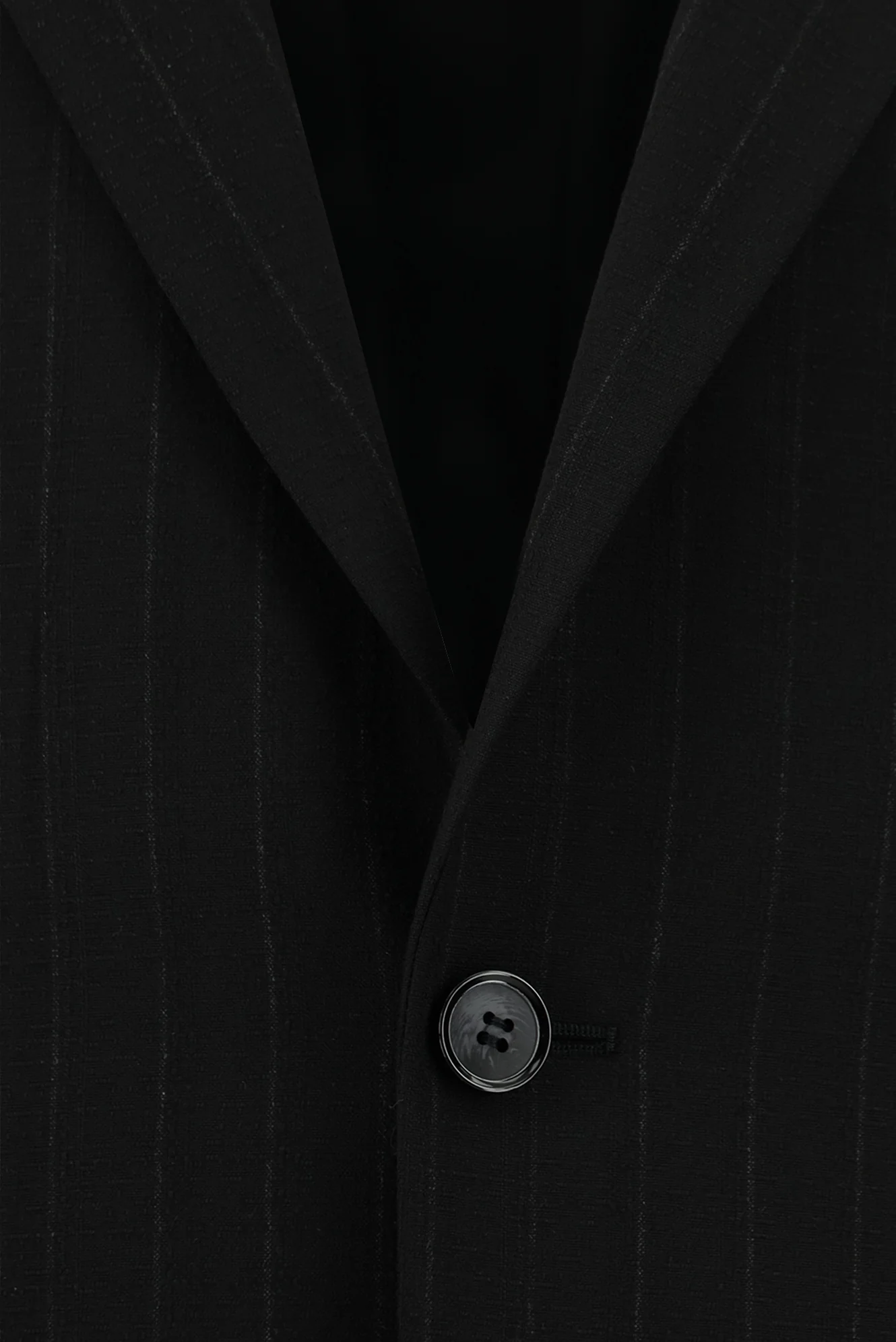 Siyah 6 Drop Regular Fit Standart Kesim Çizgili Takım Elbise - Image 4