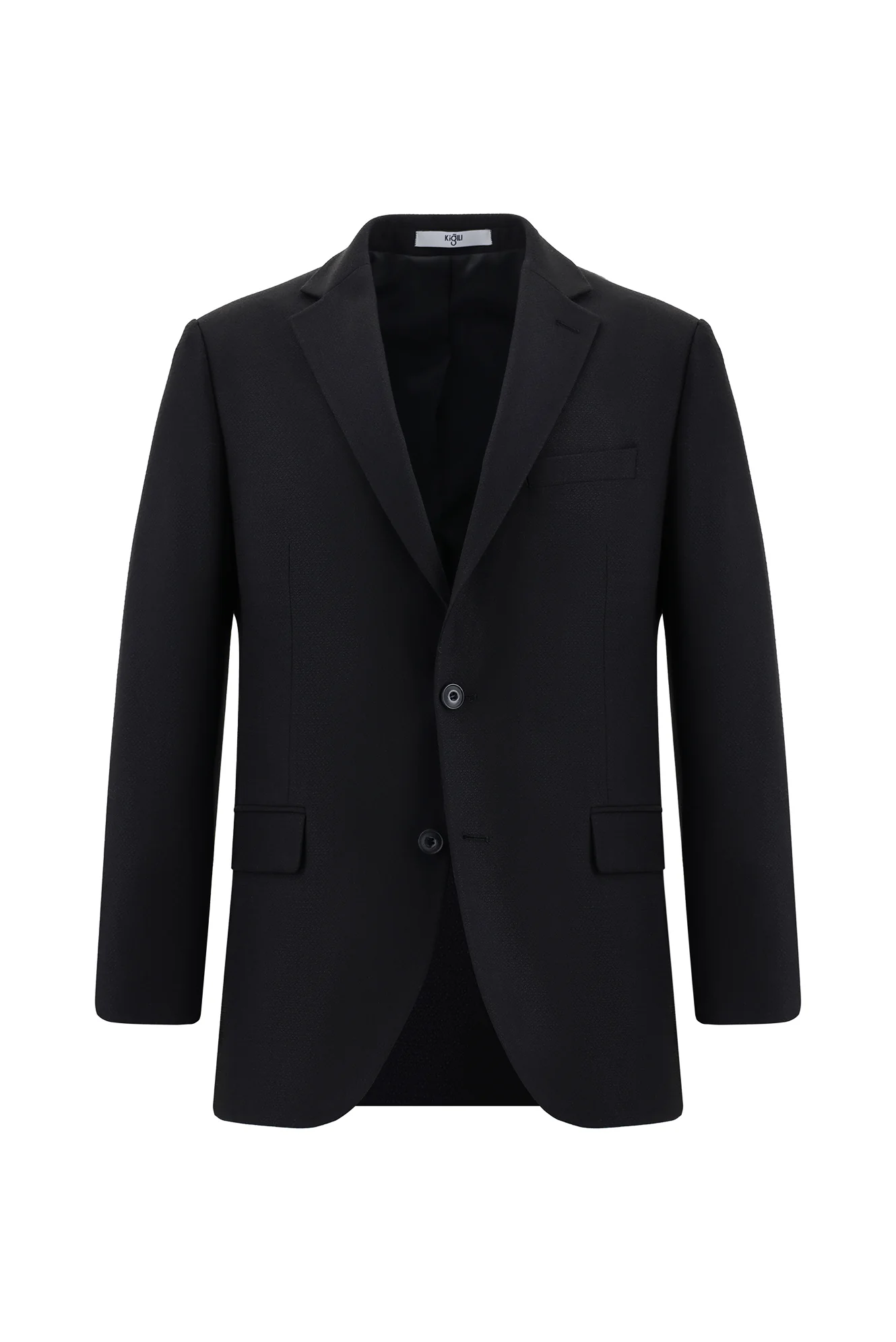 Siyah 6 Drop Regular Fit Standart Kesim Desenli Takım Elbise - Image 2