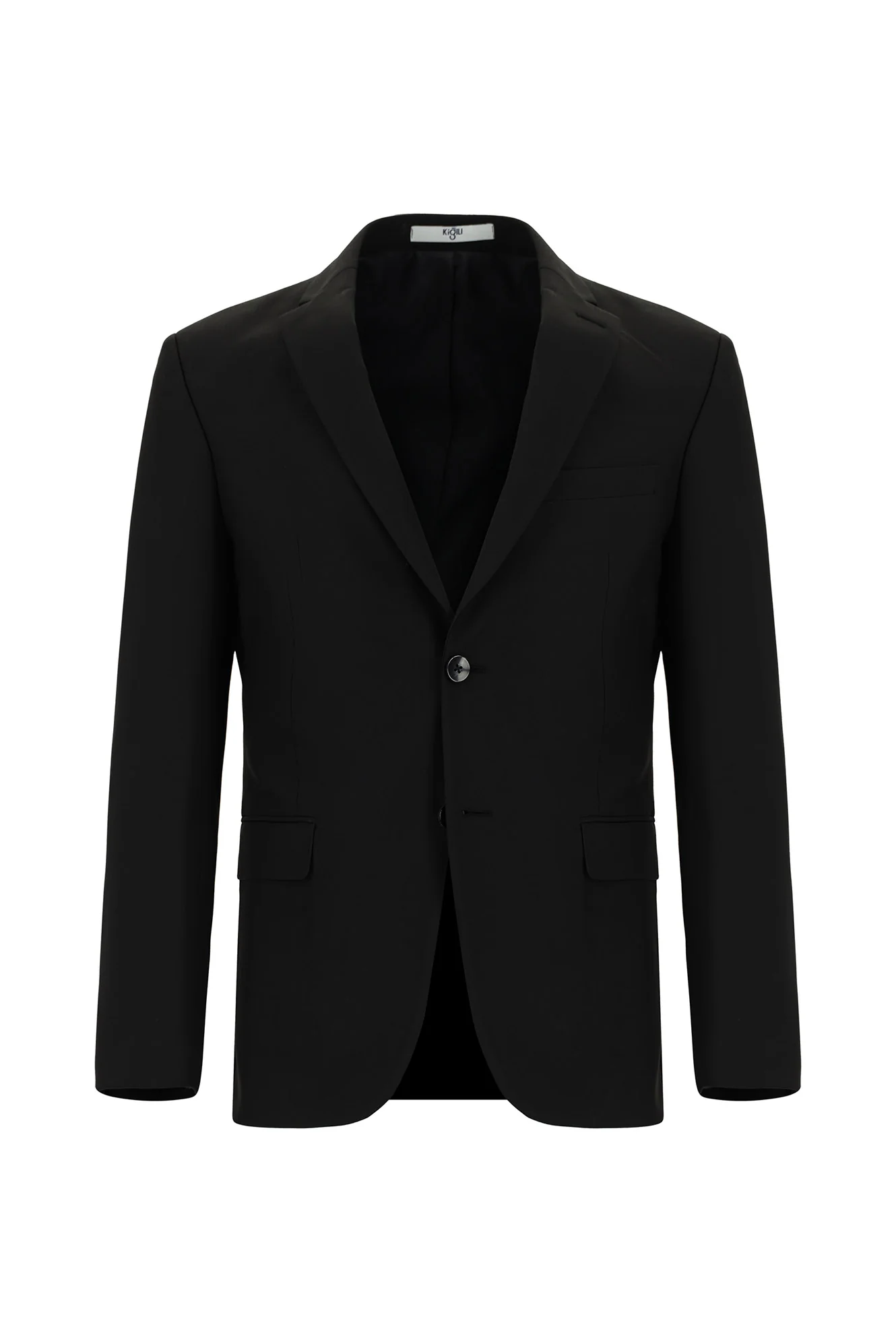 Siyah 6 Drop Regular Fit Standart Kesim Desenli Takım Elbise - Image 2
