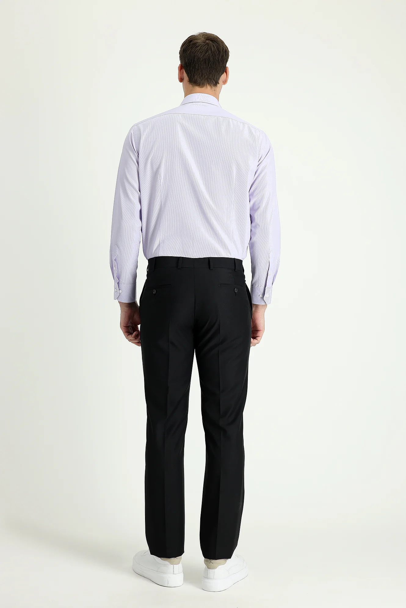Siyah 6 Drop Regular Fit Standart Kesim Klasik Kumaş Pantolon - Image 4