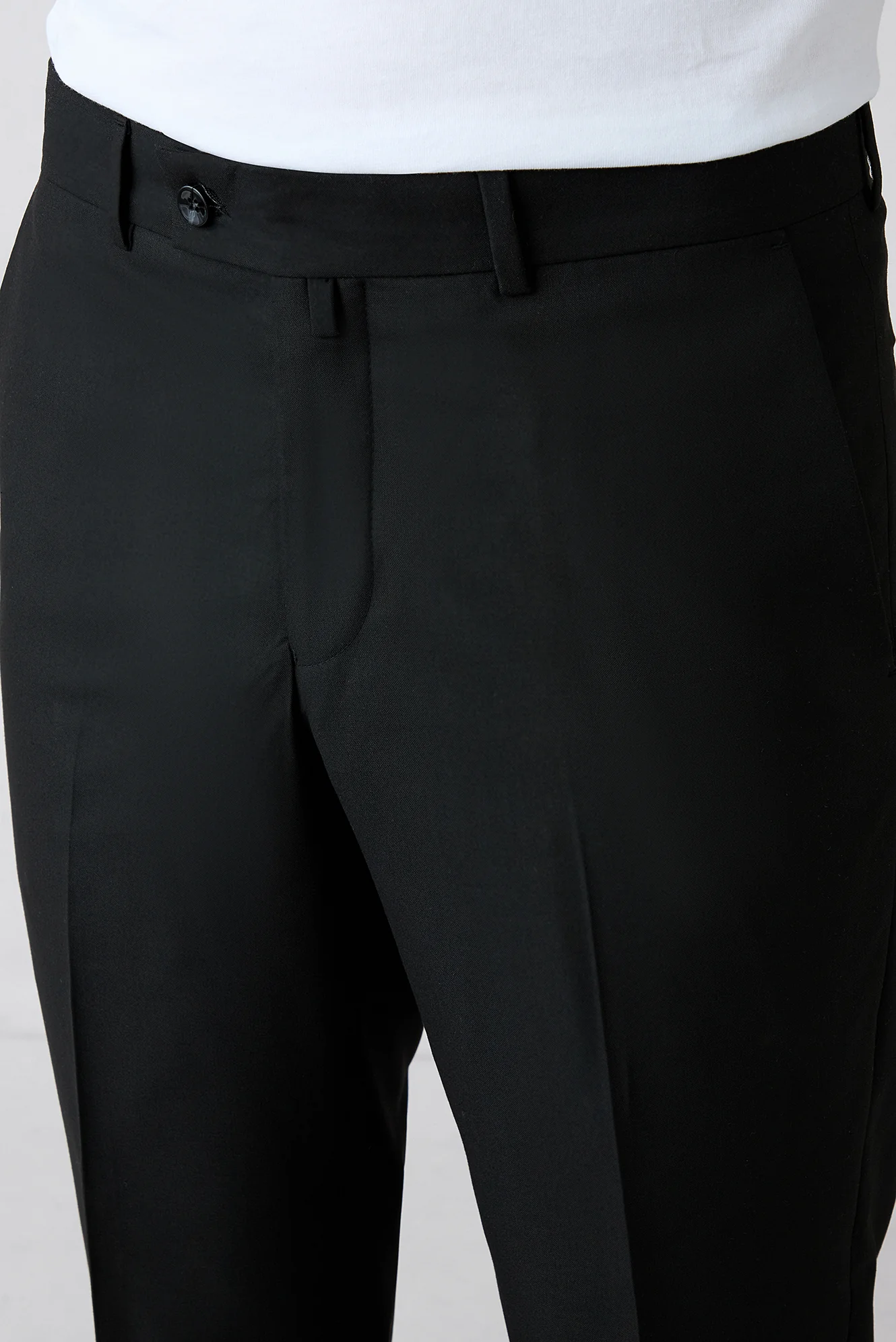 Siyah 6 Drop Regular Fit Standart Kesim Klasik Kumaş Pantolon - Image 4